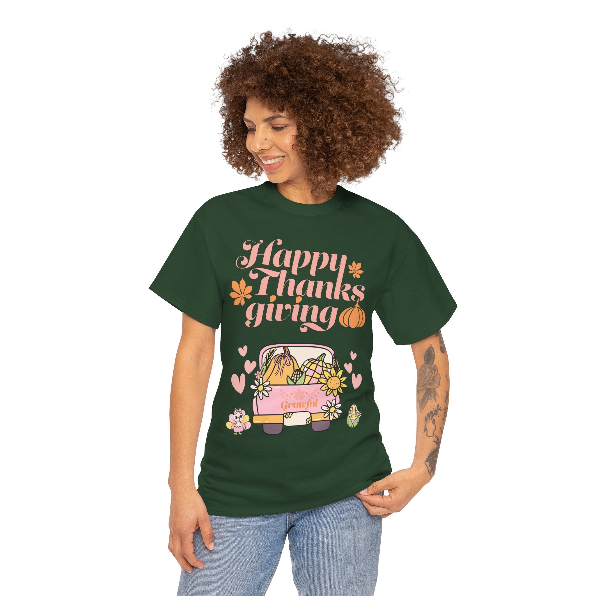 Happy Thanksgiving Unisex Tee | Cozy Autumn Shirt for Family Gatherings, Thanksgiving Celebration, Fall Fashion, Cute Gift Idea