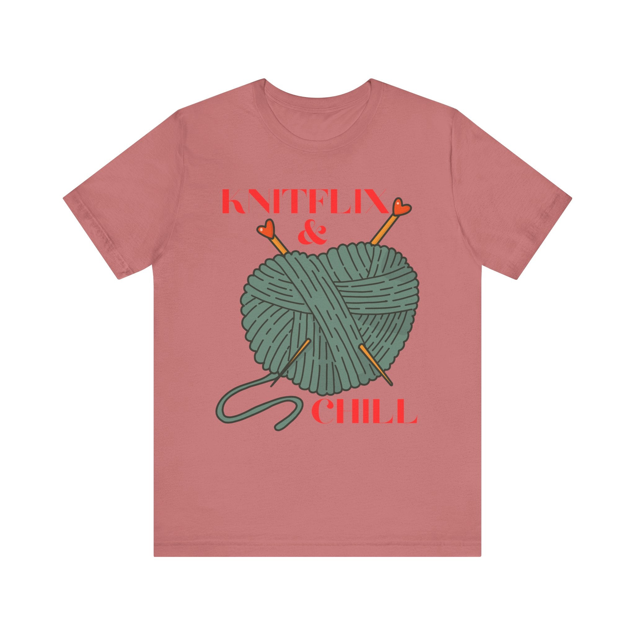 Knitflix & Chill Tee for Craft Lovers