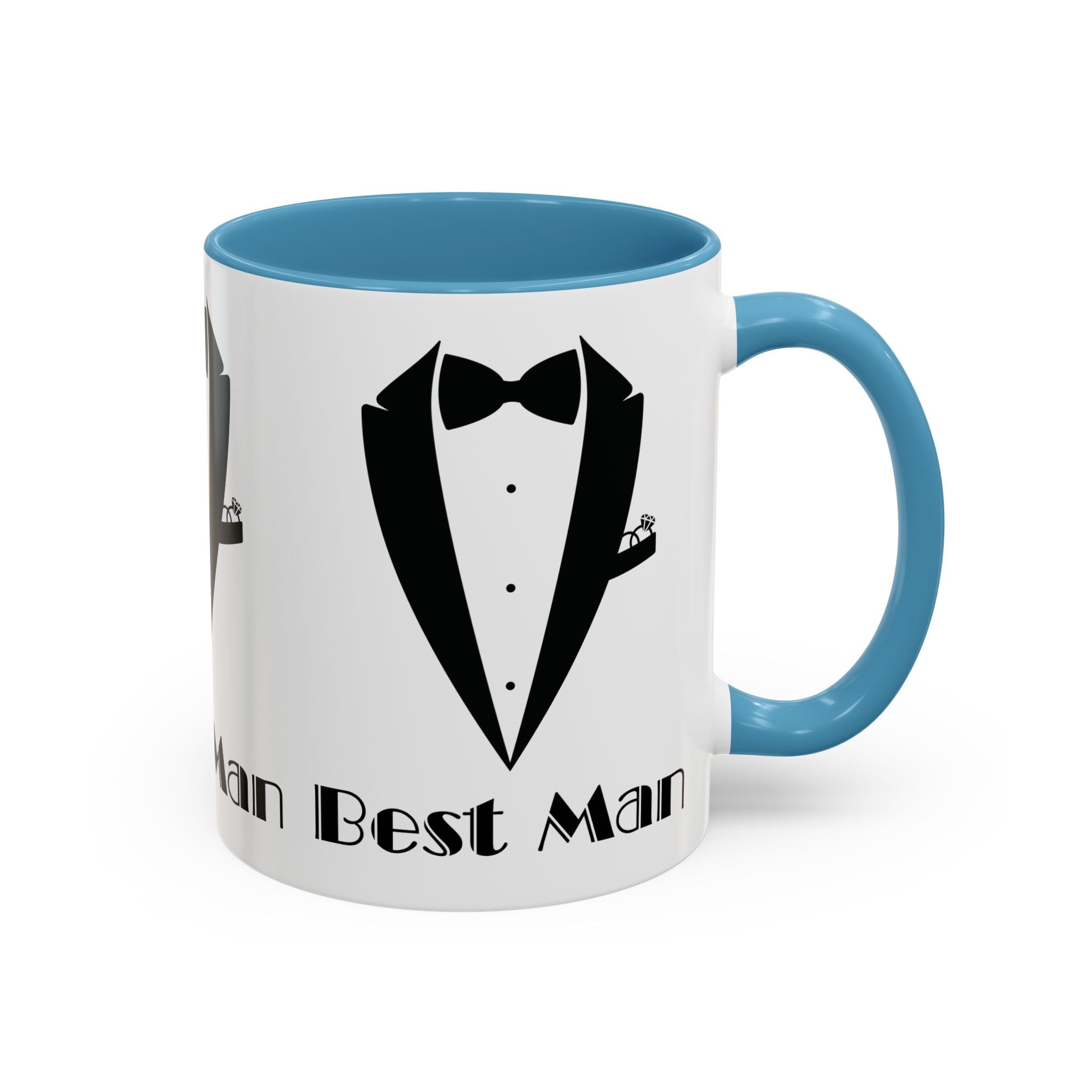 Best Man Accent Coffee Mug 11/15 oz, Groom’s Gift, Wedding Party Favor, Unique Best Man Gift, Black and White Coffee Cup