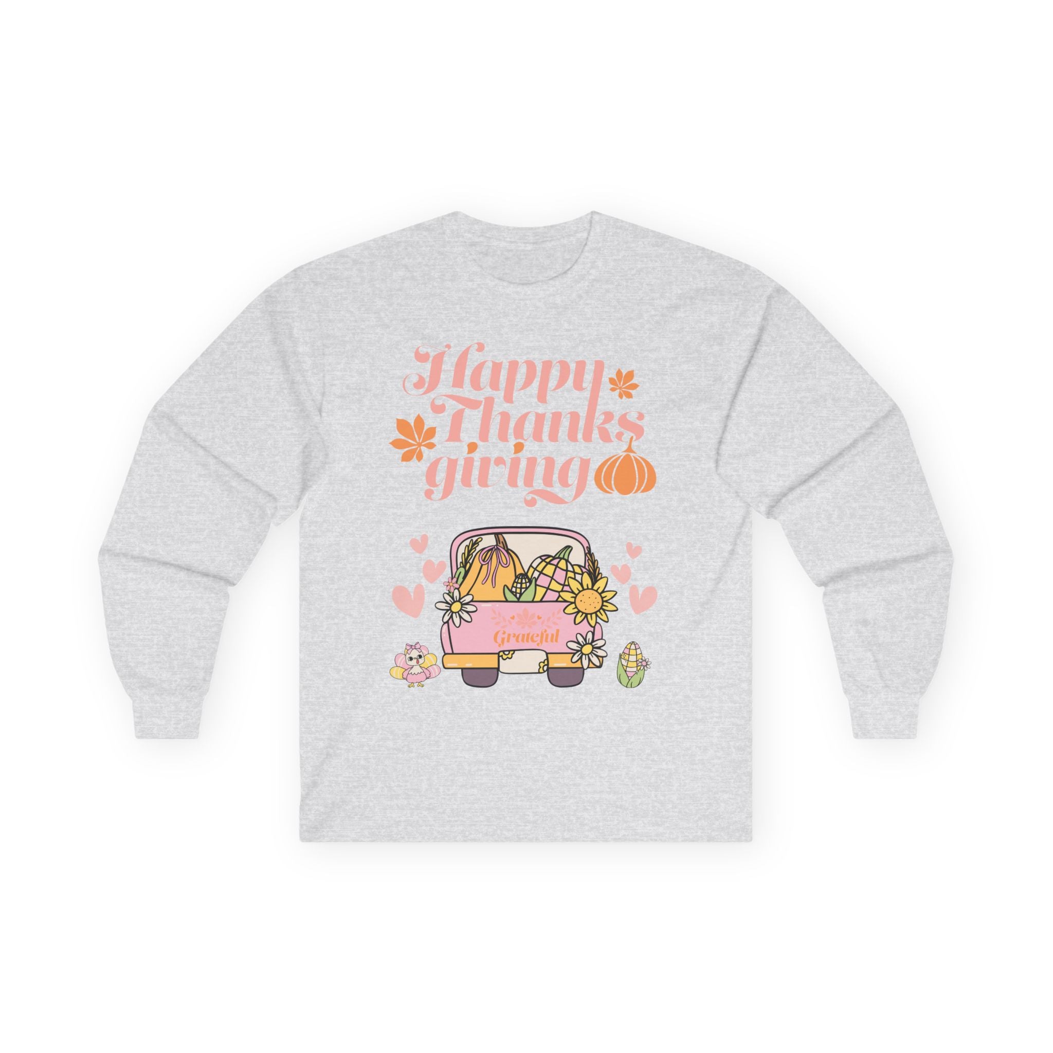 Thanksgiving Long Sleeve Tee, Cozy Fall Shirt, Autumn Apparel, Holiday Gift, Harvest Celebration Clothing, Cute Graphic Tee (Different design upon request)