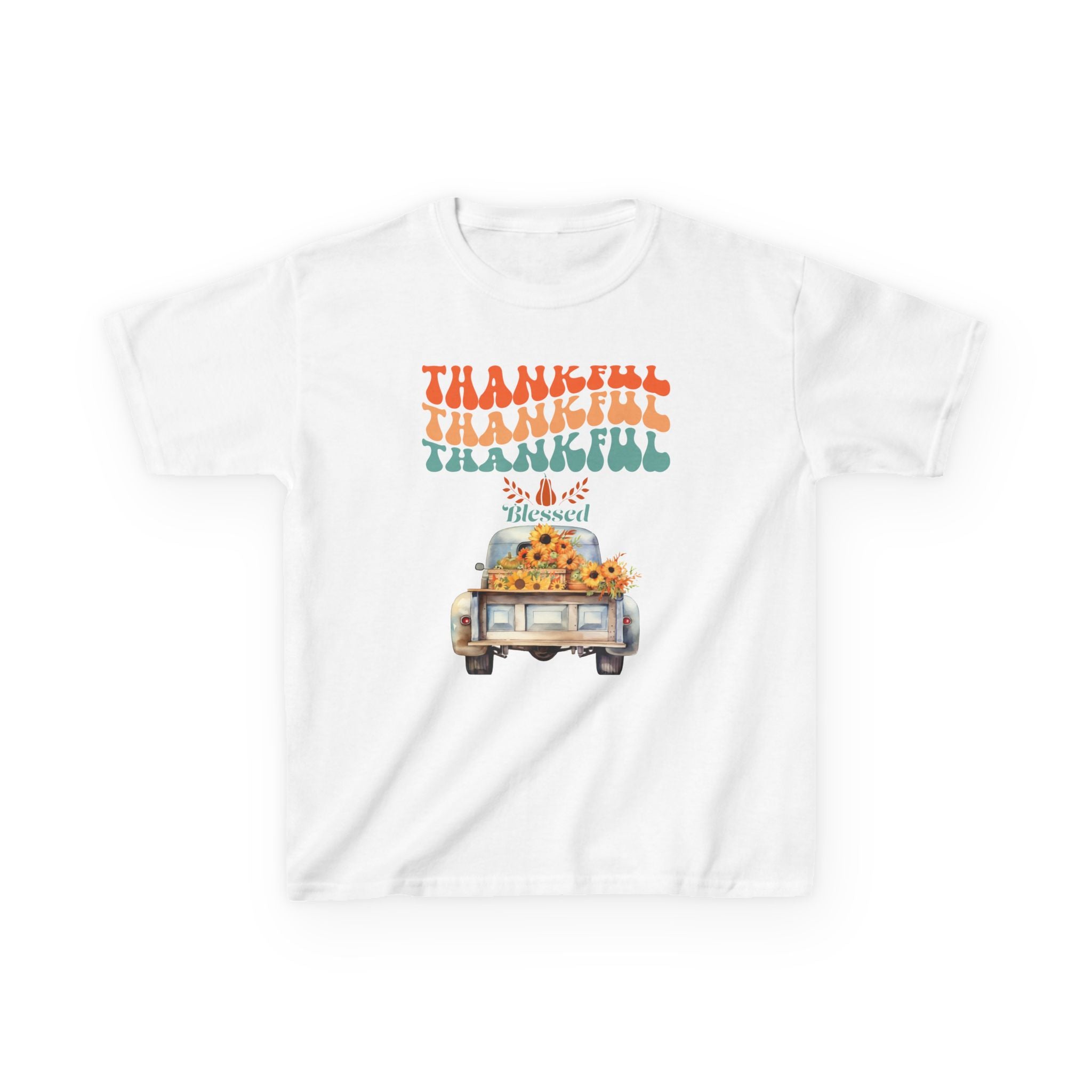 Thankful Kids Tee | Cute Autumn T-Shirt | Thanksgiving Gift | Kids Holiday Wear | Family Gathering Apparel