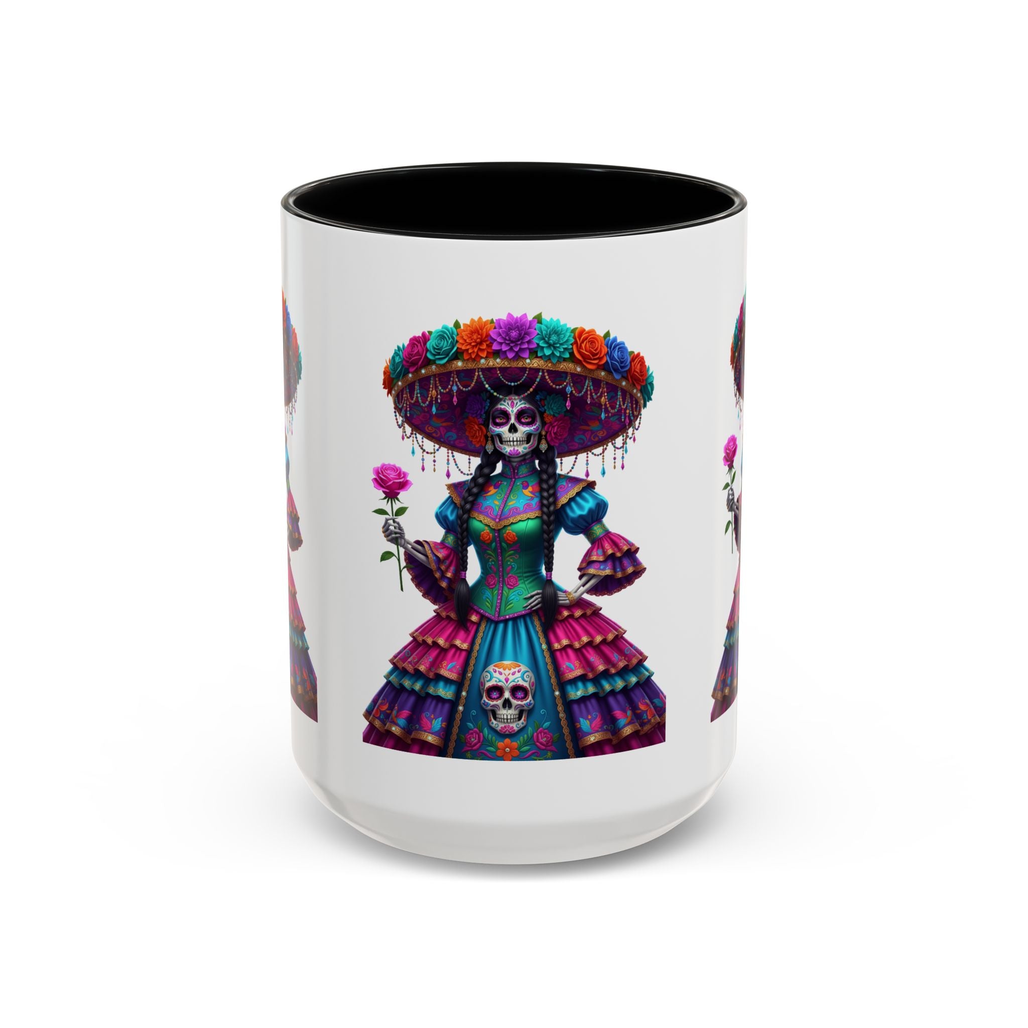 La Catrina Elegante – Día de los Muertos Inspired Artwork, Caffeine Lover Gift, Halloween Decor, Artful Drinkware