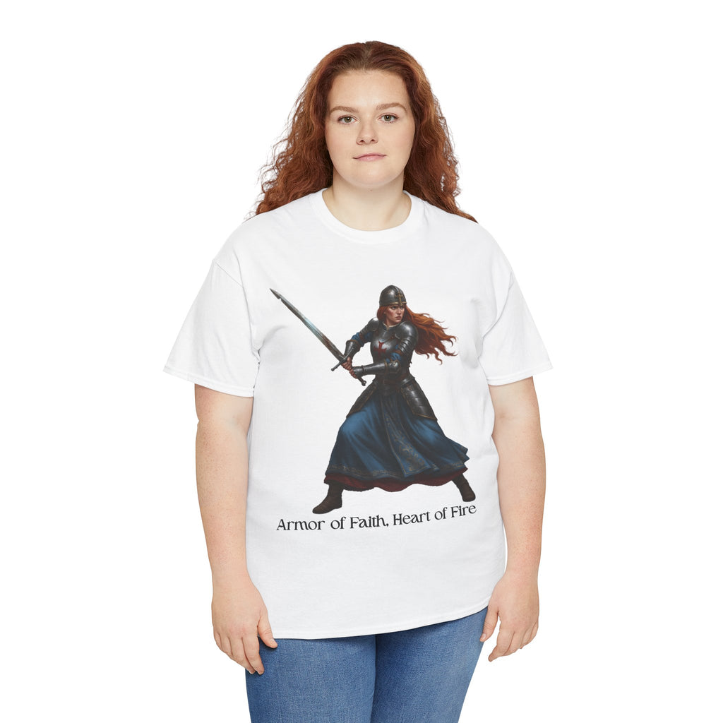 Warrior Spirit Unisex Heavy Cotton Tee, Inspirational Shirt, Fantasy Gift, Empowerment Merchandise, Soft Cotton Tee, Everyday Wear