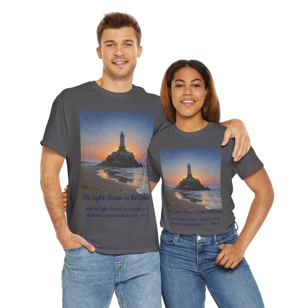 Light in Darkness Unisex Cotton Tee-inspired by Monet, Inspirational Shirt, Bible Verse Tee, Faith-Based Apparel, Perfect Gift for All Occasions