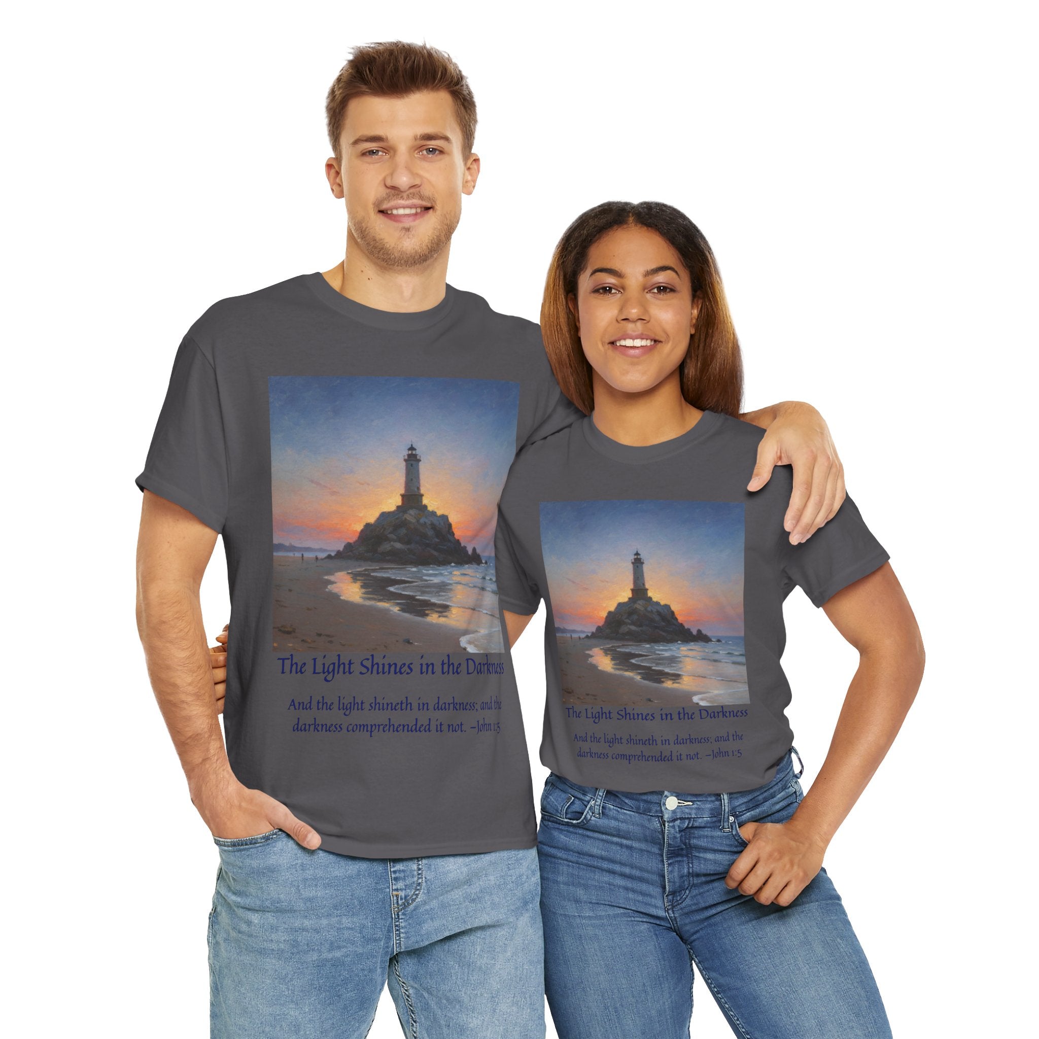 Light in Darkness Unisex Cotton Tee-inspired by Monet, Inspirational Shirt, Bible Verse Tee, Faith-Based Apparel, Perfect Gift for All Occasions