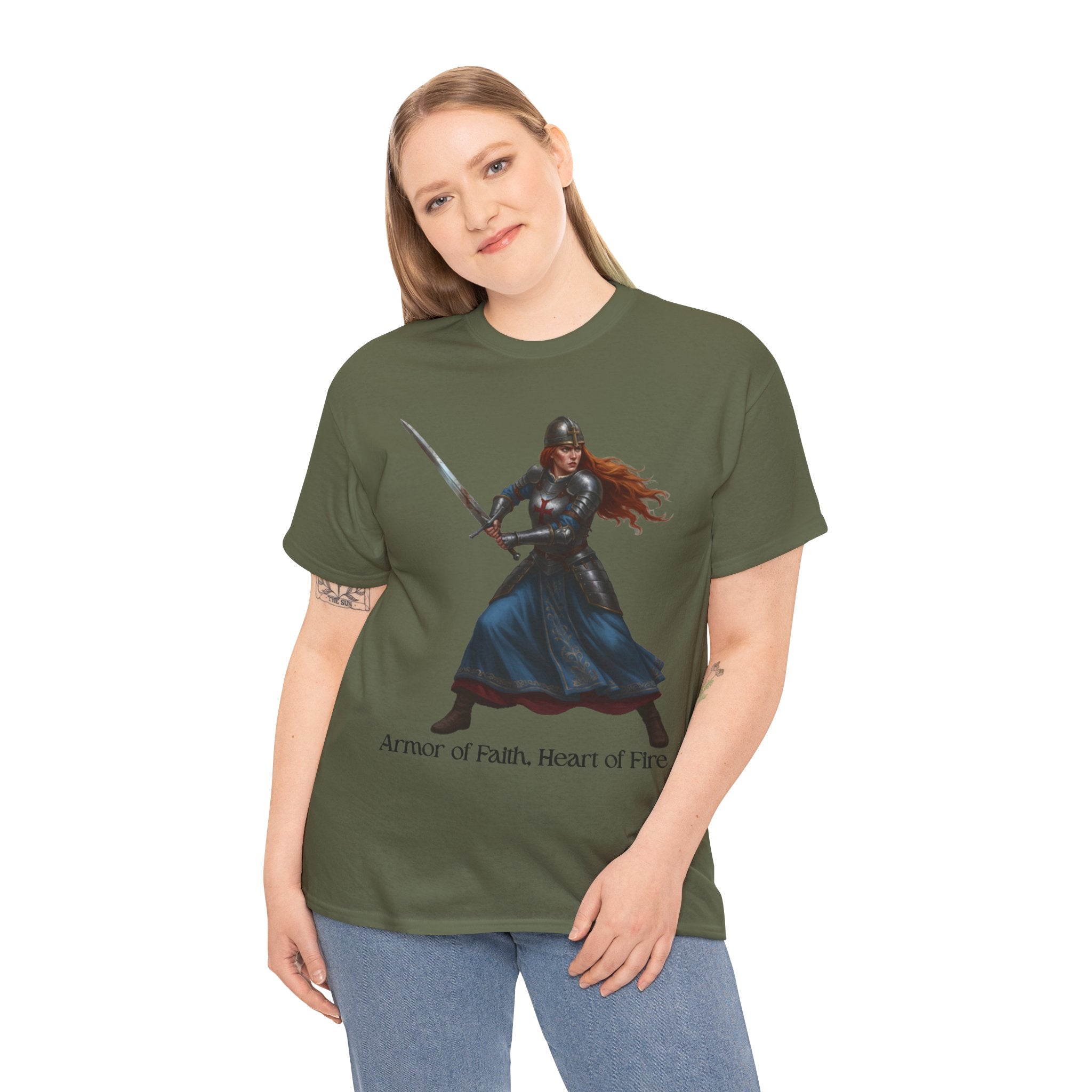 Warrior Spirit Unisex Heavy Cotton Tee, Inspirational Shirt, Fantasy Gift, Empowerment Merchandise, Soft Cotton Tee, Everyday Wear
