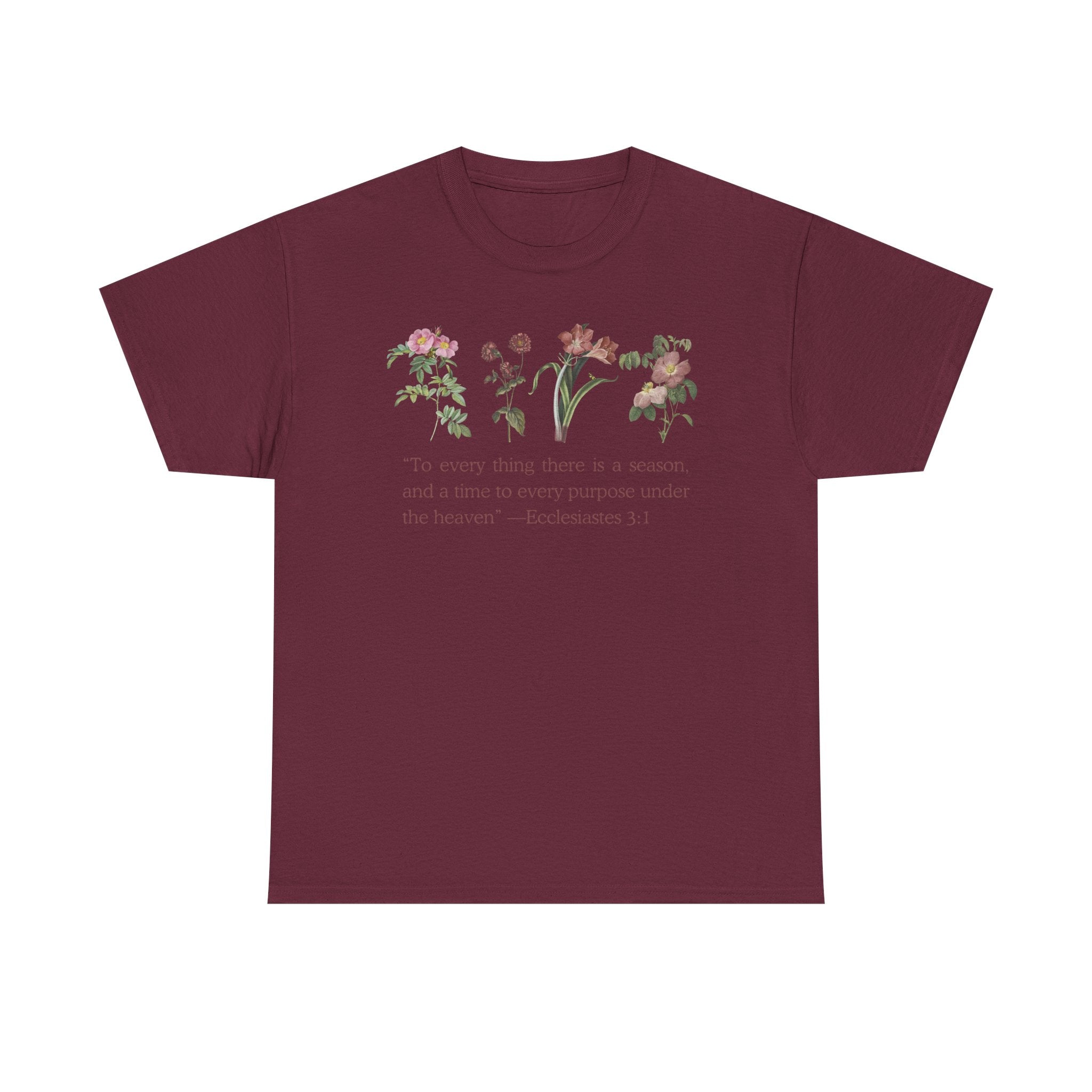 Christian -Biblical Inspirational Floral Quote Tee, Nature Lover Gift, Eco-Friendly Fashion, Casual Everyday Wear