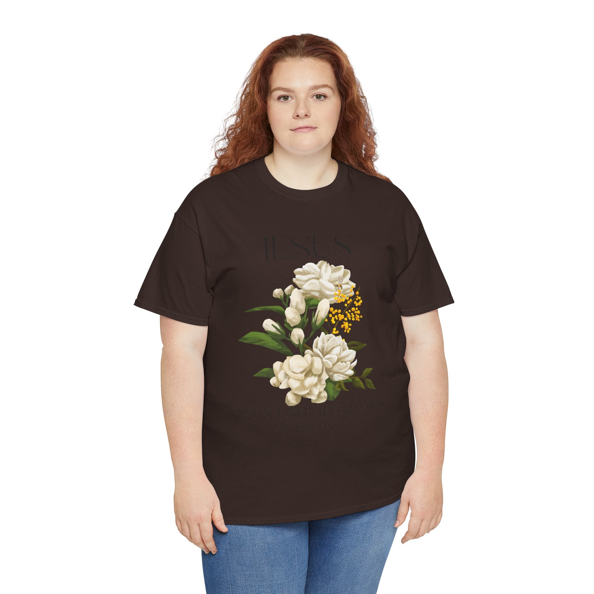 Jesus- God's love never fails-Unisex Heavy Cotton Tee