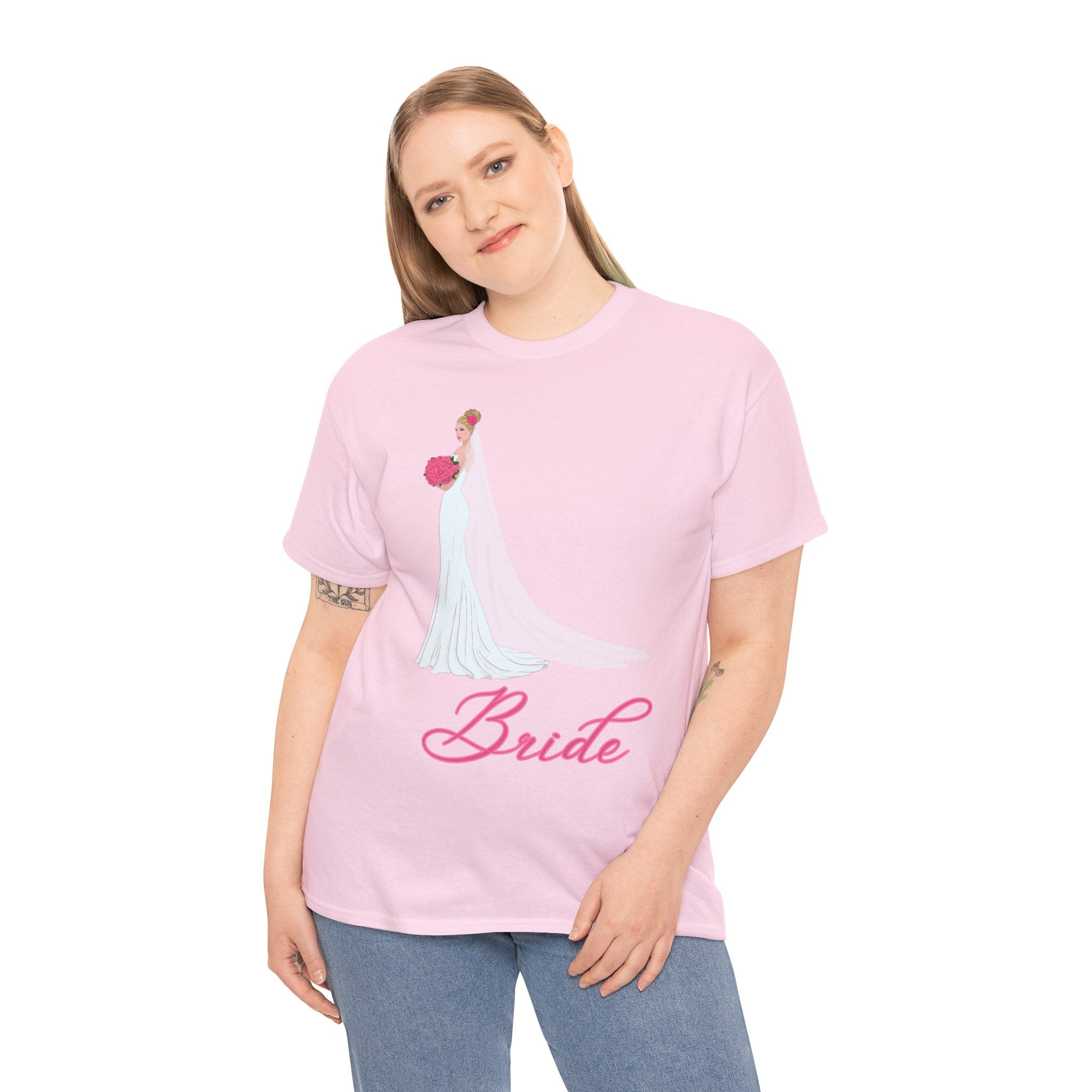 Bride Unisex Heavy Cotton Tee, Wedding Gift, Bridal Party Shirt, Engagement Party Top, Bride T-Shirt, Bridal Shower Attire
