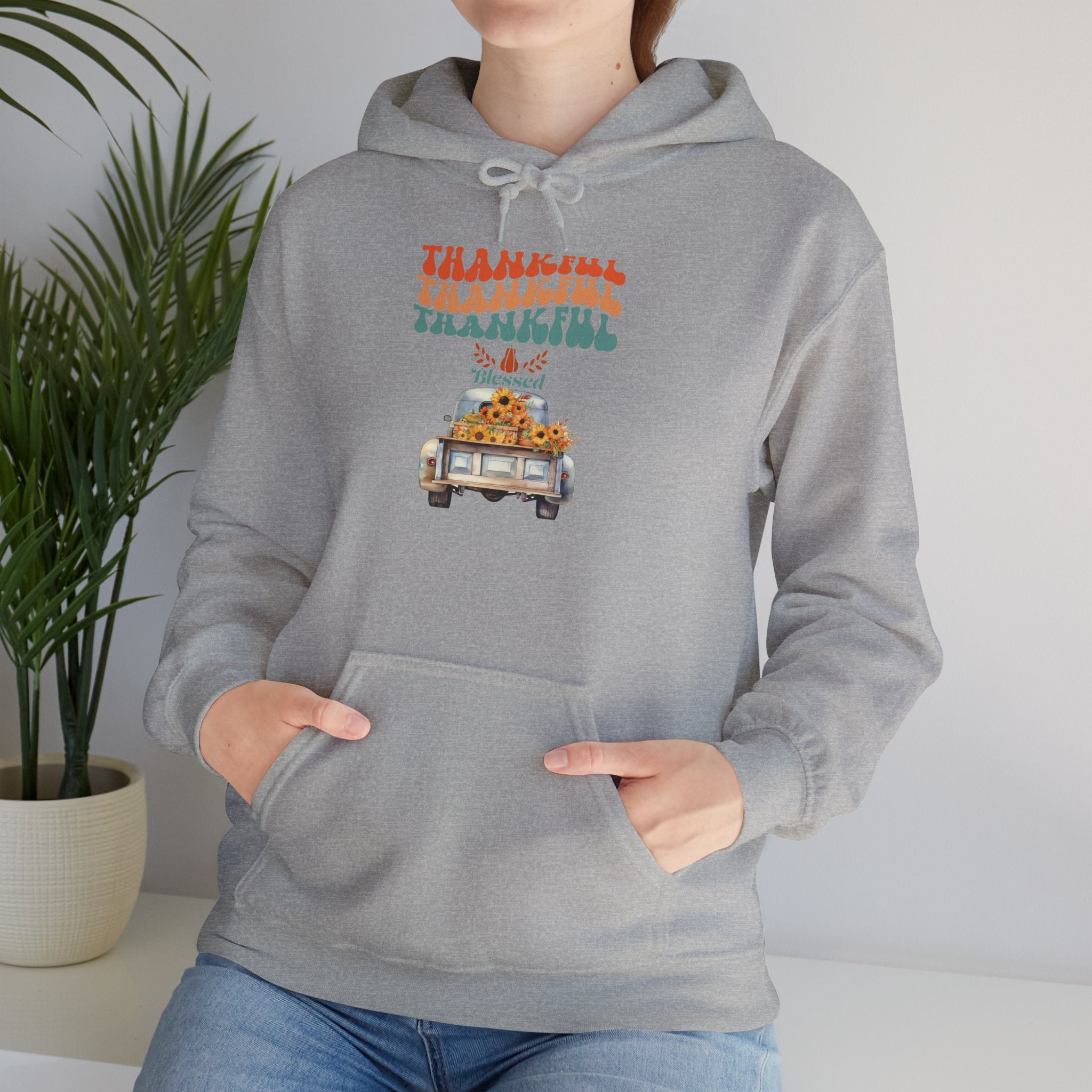 Thankful Vintage Hoodie - Cozy Unisex Sweatshirt for Fall, Thanksgiving Gathering, Gift, Casual Wear, Layering