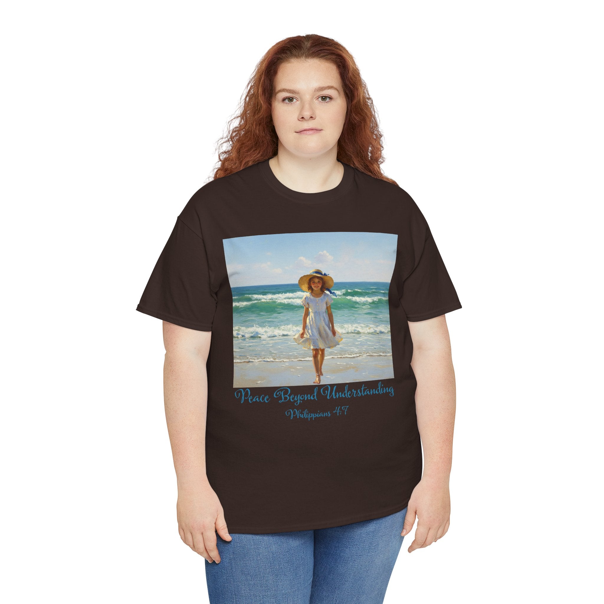 Serene Beach Vibes Tee for Summer Days, Top for Women, Casual Wear, Gifts for Beach Lovers, Vacay Essentials