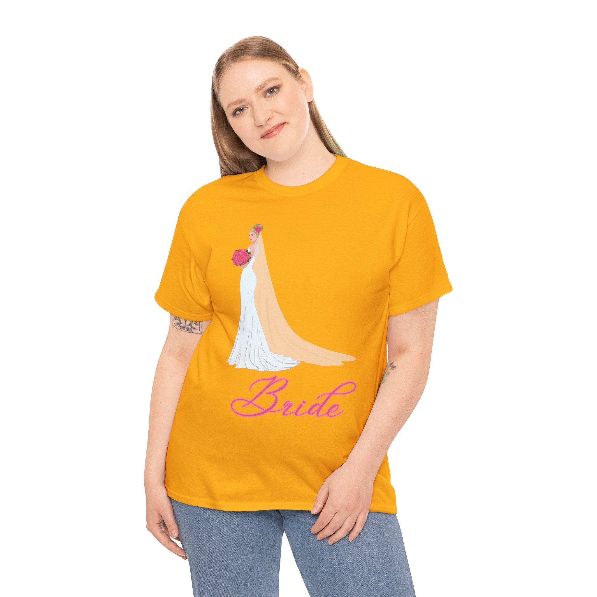Bride Unisex Heavy Cotton Tee, Wedding Gift, Bridal Party Shirt, Engagement Party Top, Bride T-Shirt, Bridal Shower Attire