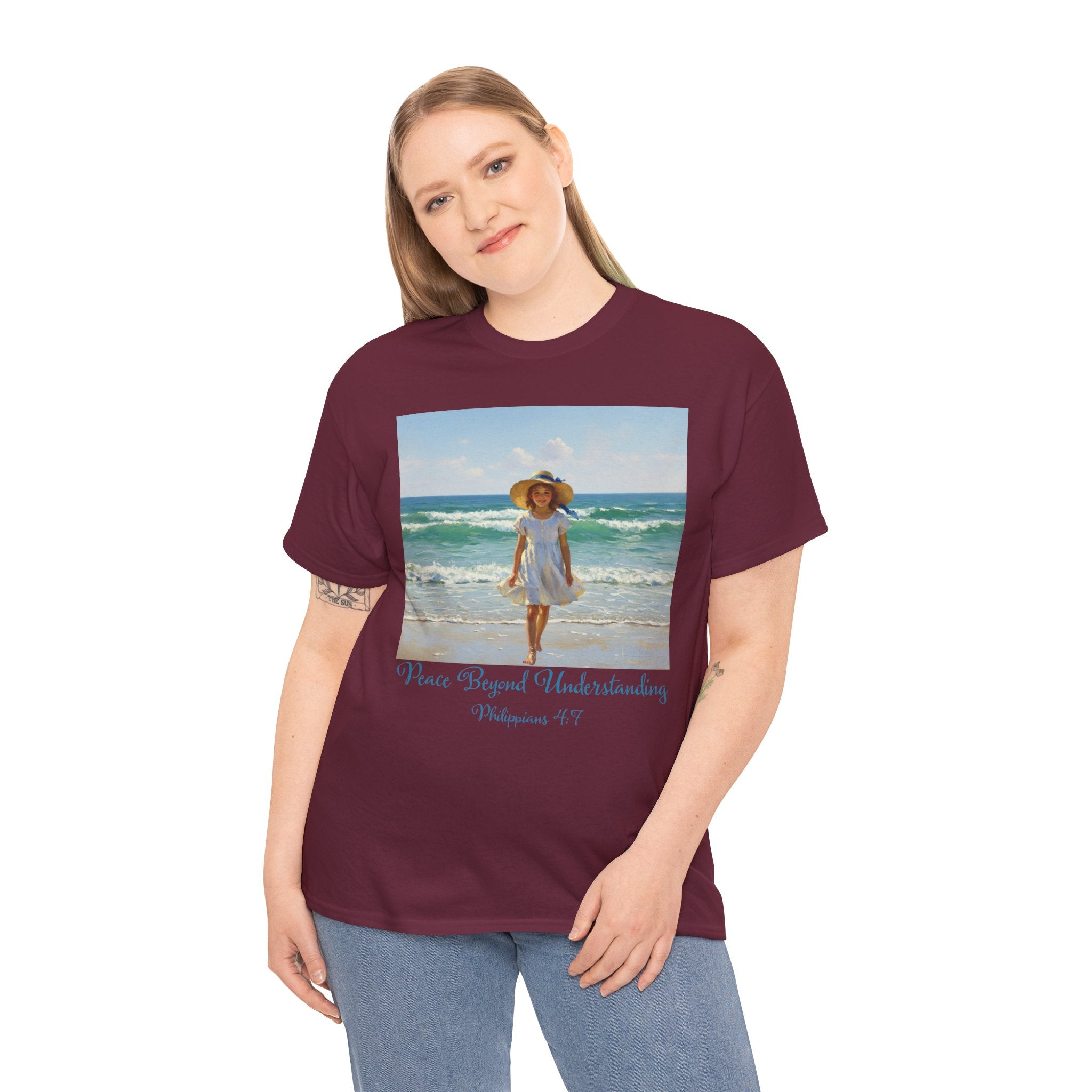 Serene Beach Vibes Tee for Summer Days, Top for Women, Casual Wear, Gifts for Beach Lovers, Vacay Essentials