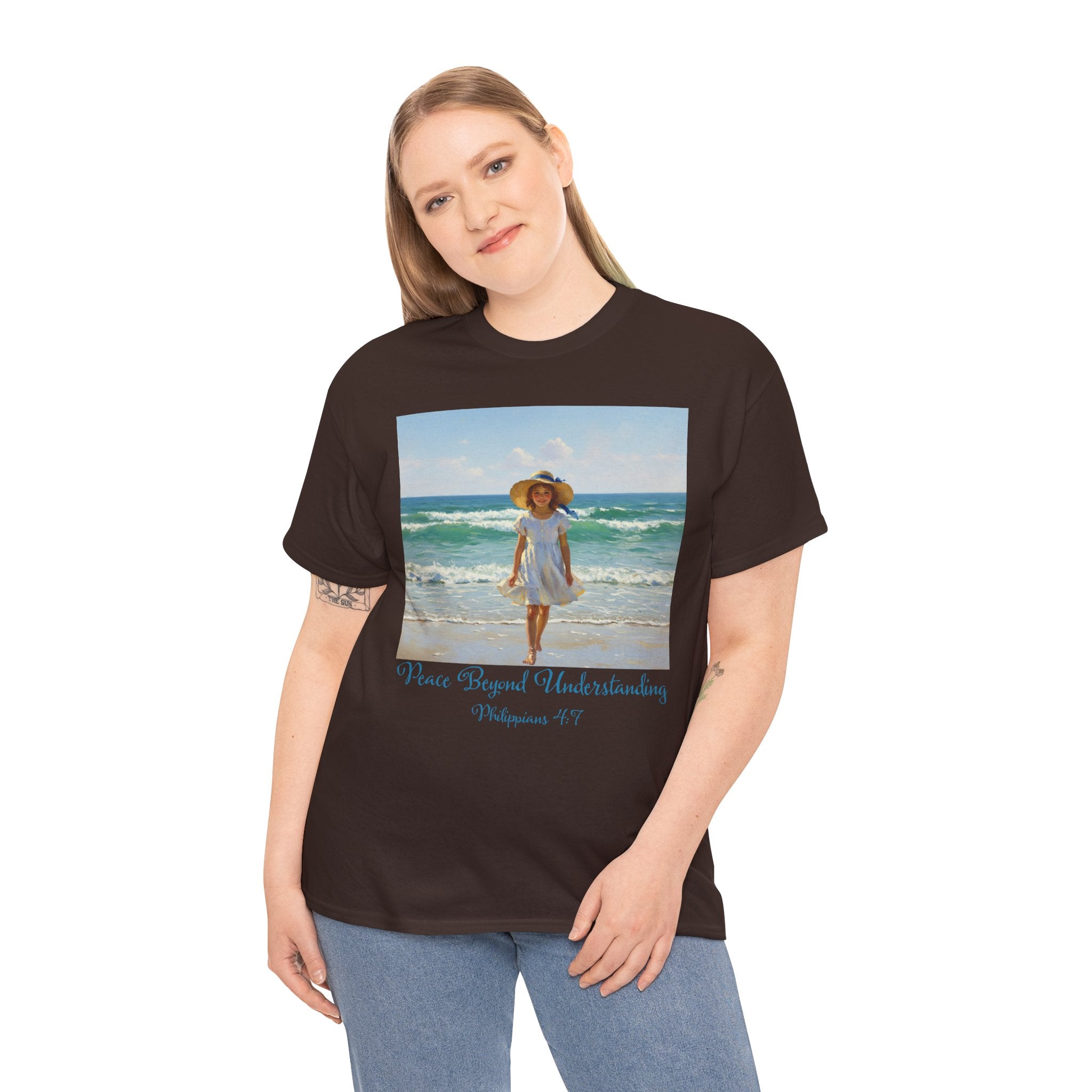 Serene Beach Vibes Tee for Summer Days, Top for Women, Casual Wear, Gifts for Beach Lovers, Vacay Essentials