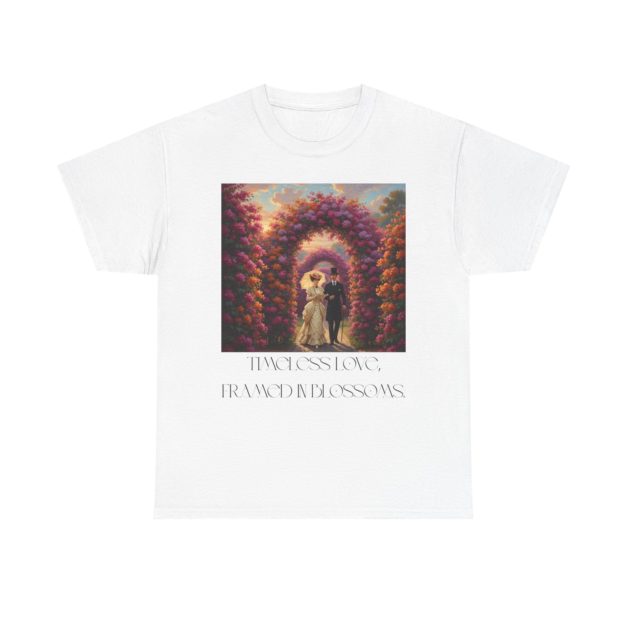 Whimsical Unisex Heavy Cotton Tee, Bohemian Vintage Shirt, Relaxed Fit Graphic Tee, Spring Flower T-Shirt, Casual Everyday Wear