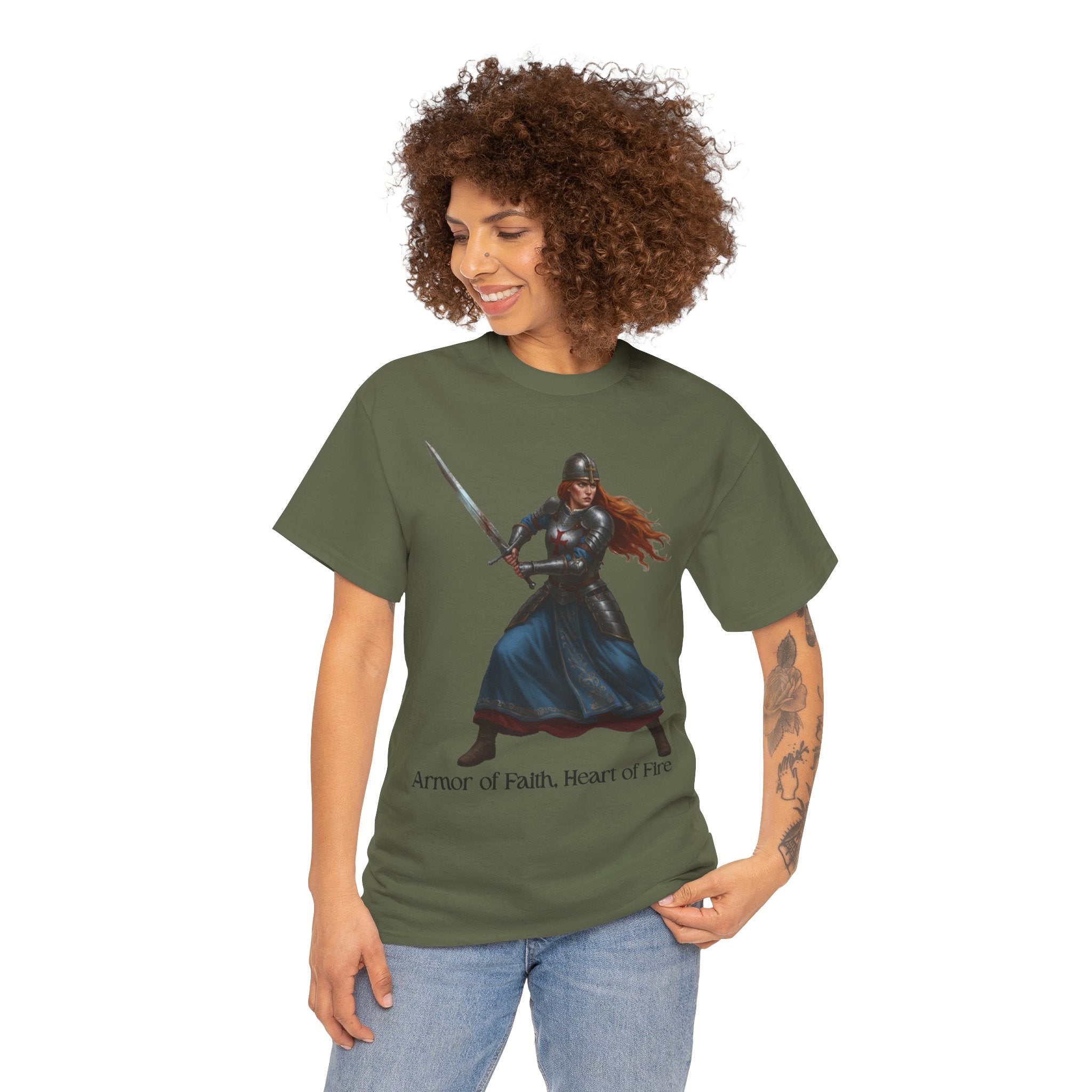 Warrior Spirit Unisex Heavy Cotton Tee, Inspirational Shirt, Fantasy Gift, Empowerment Merchandise, Soft Cotton Tee, Everyday Wear