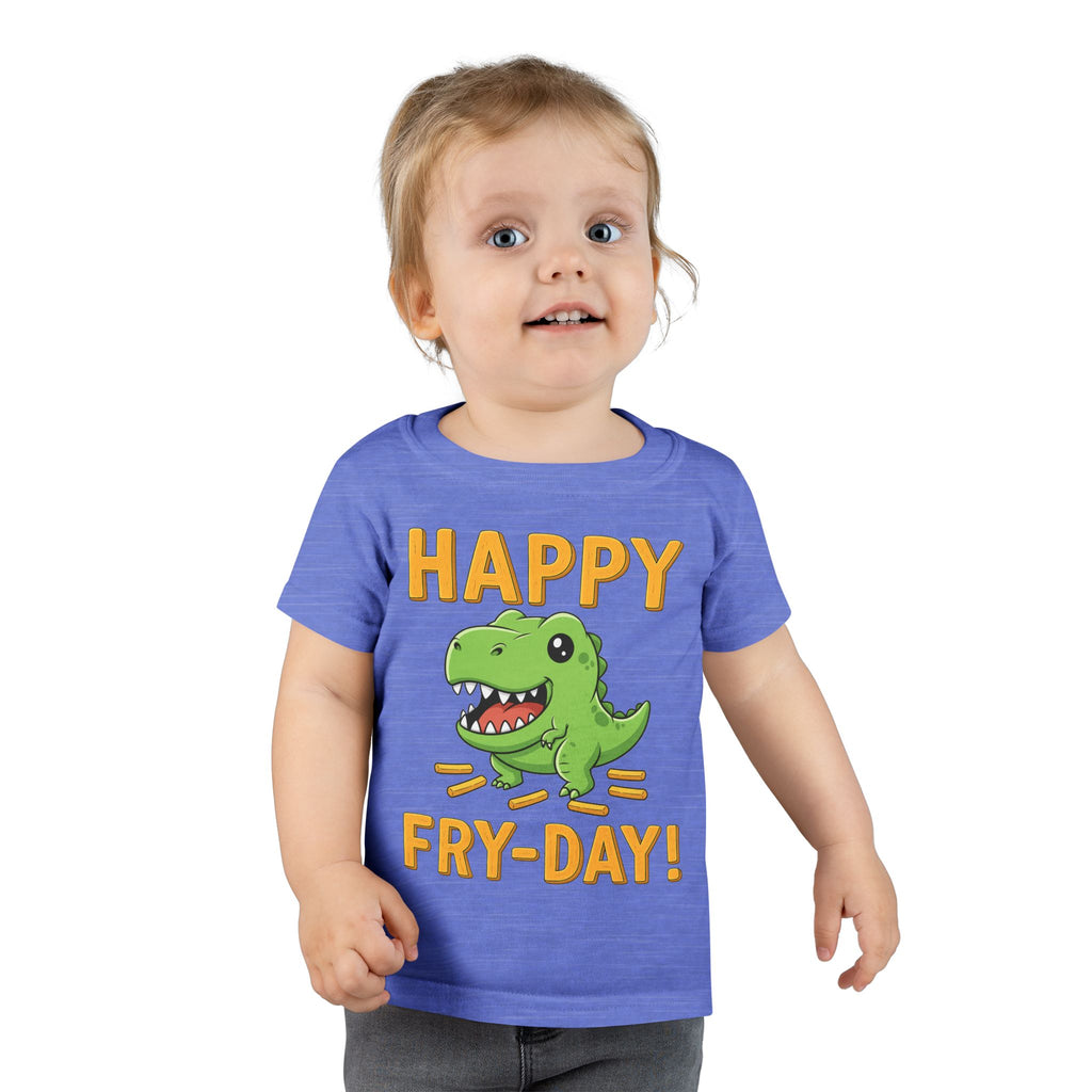 Dino Fry-Day Toddler T-Shirt, Fun Kids Tee, Dinosaur Shirt for Toddlers, Cute Children's Clothing, Toddler Gift Idea
