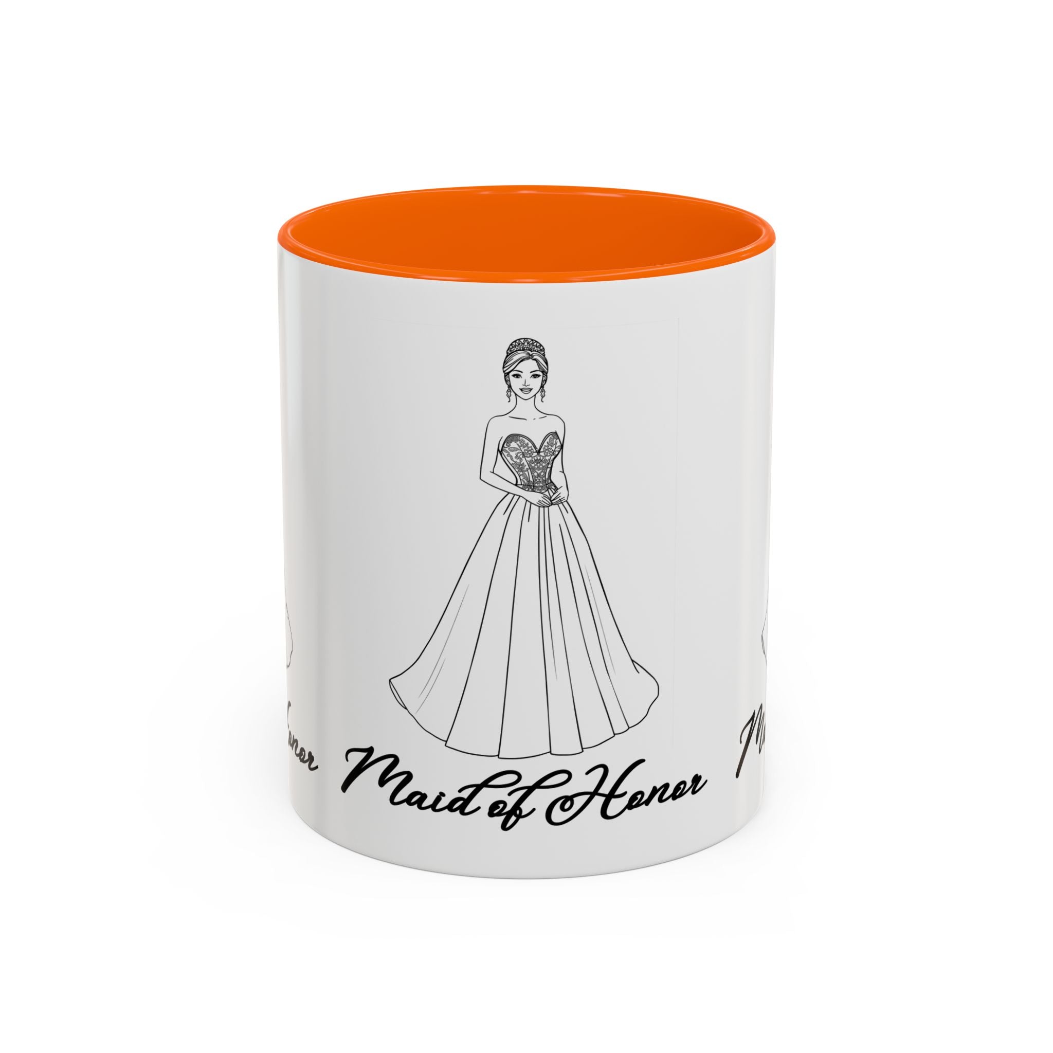 Maid of Honor Coffee Mug, Bridal Party Gift, Wedding Celebration Mug, Customizable Maid of Honor Cup, Cute Coffee Lover Gift