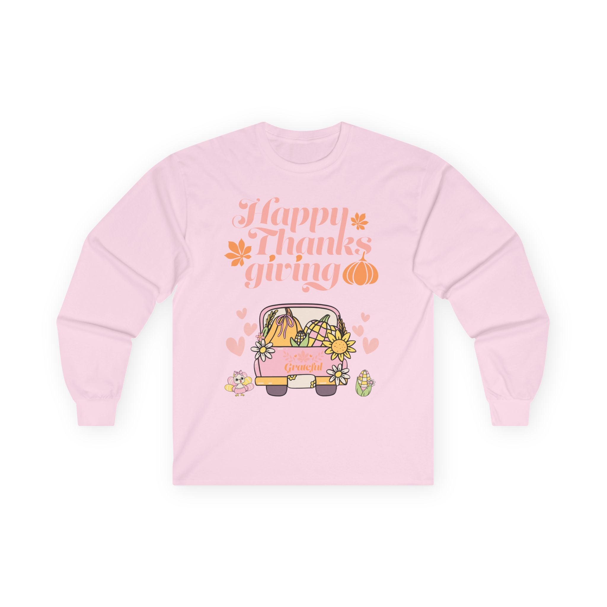 Thanksgiving Long Sleeve Tee, Cozy Fall Shirt, Autumn Apparel, Holiday Gift, Harvest Celebration Clothing, Cute Graphic Tee (Different design upon request)