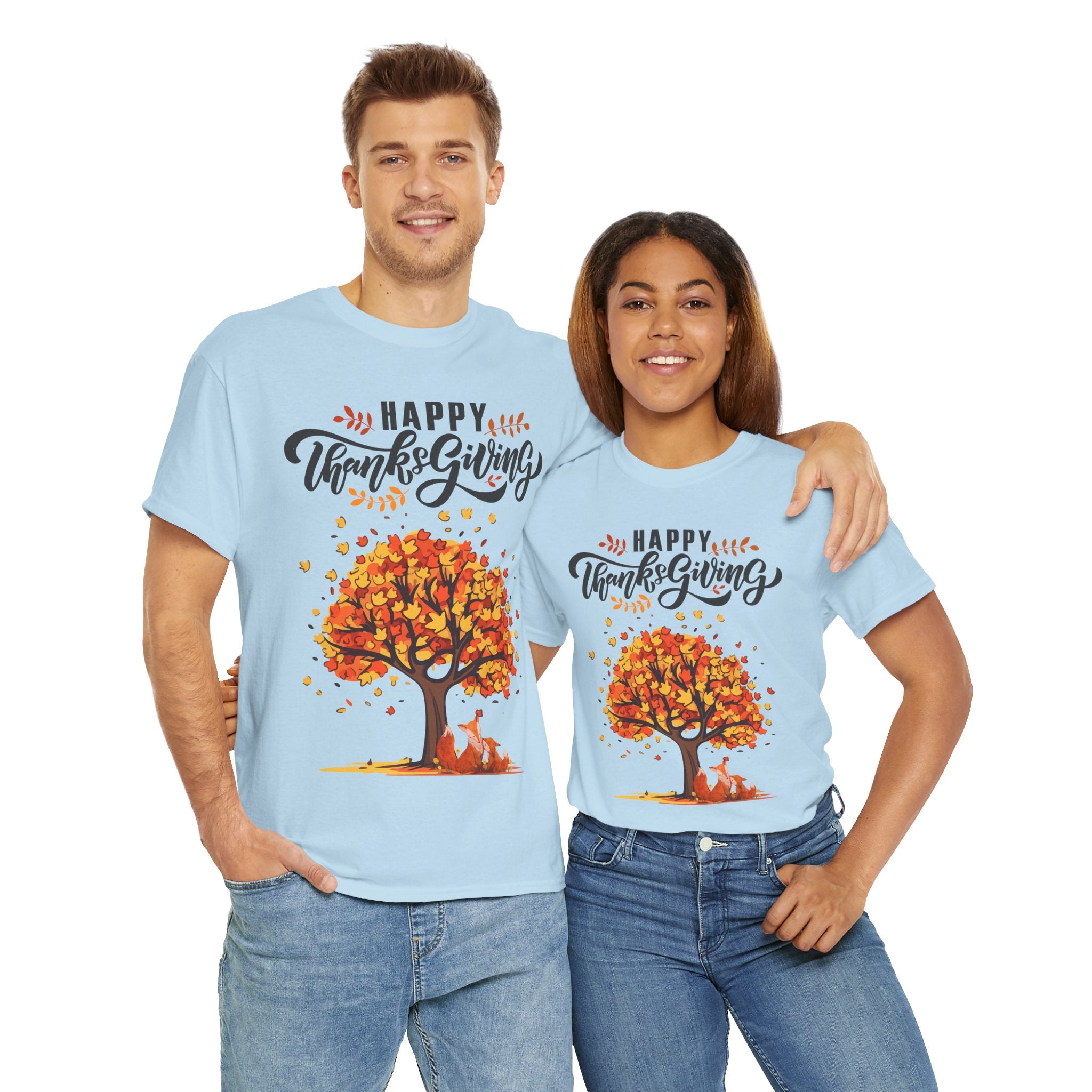 Thanksgiving Tree Tee, Fall T-Shirt, Autumn Apparel, Cozy Gift for Family, Cute Holiday Top