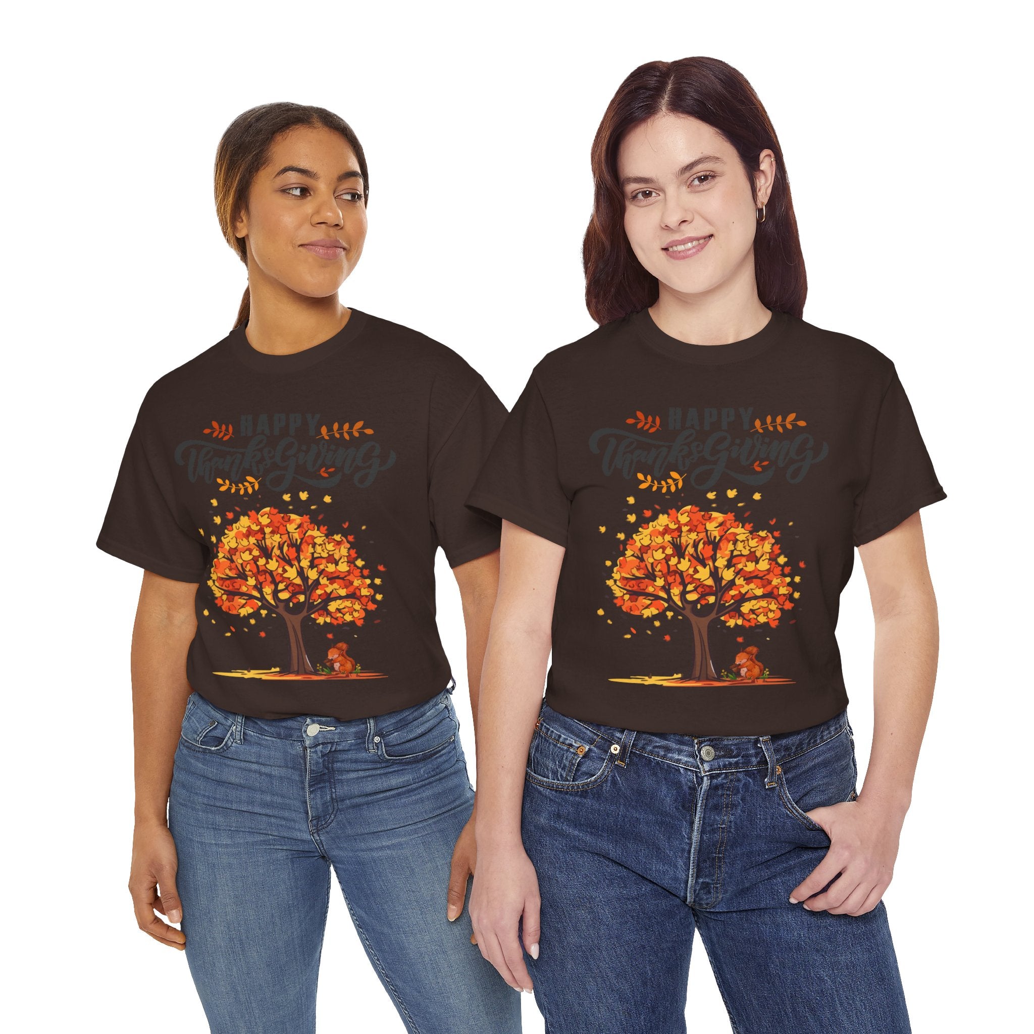 Happy Thanksgiving Tree Unisex Tee, Autumn Shirt, Holiday Apparel, Fall Fashion, Seasonal Gift