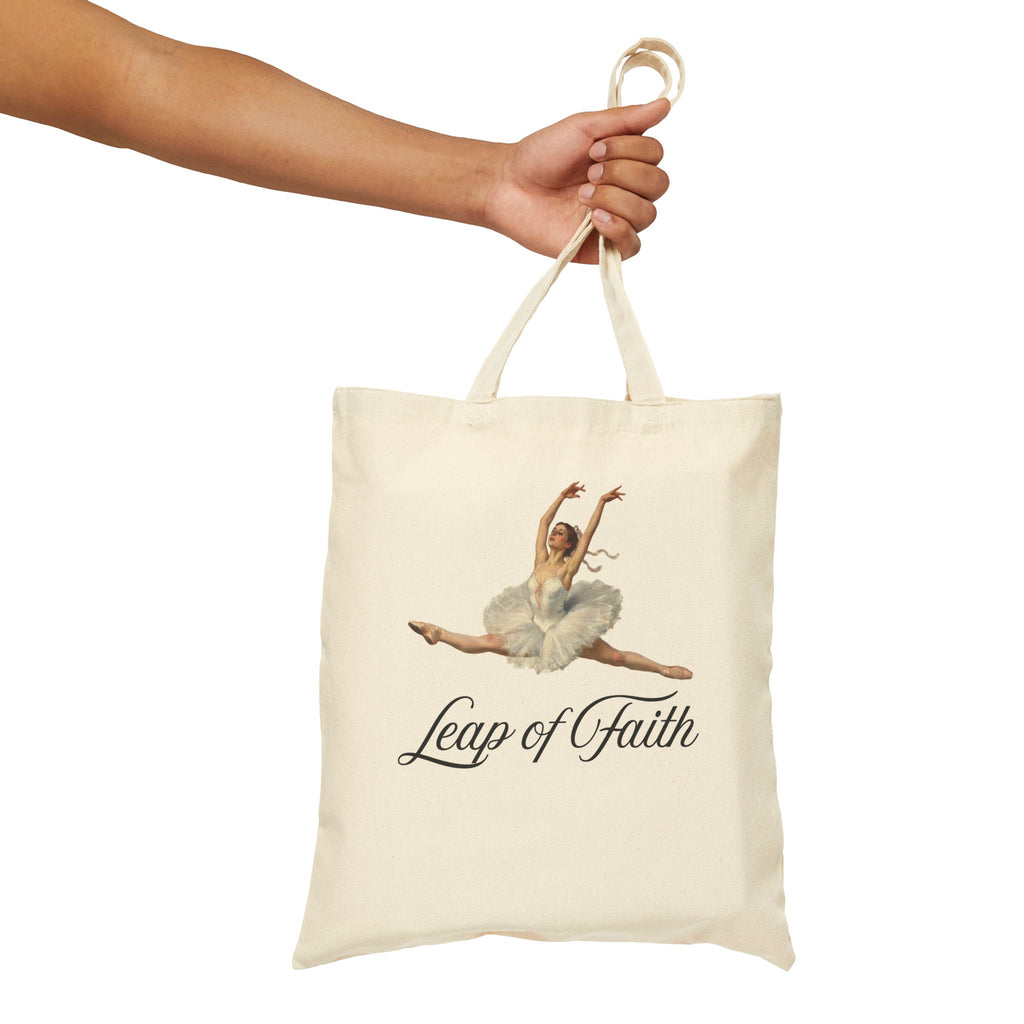 ✨ Leap of Faith ✨ Ballet Inspired Cotton Canvas Tote Bag, Dance Lover Gift, Leap of Faith Tote, Eco-Friendly Shopping Bag, Stylish Ballet Tote designed with an impressionist flair, echoing timeless ballet elegance