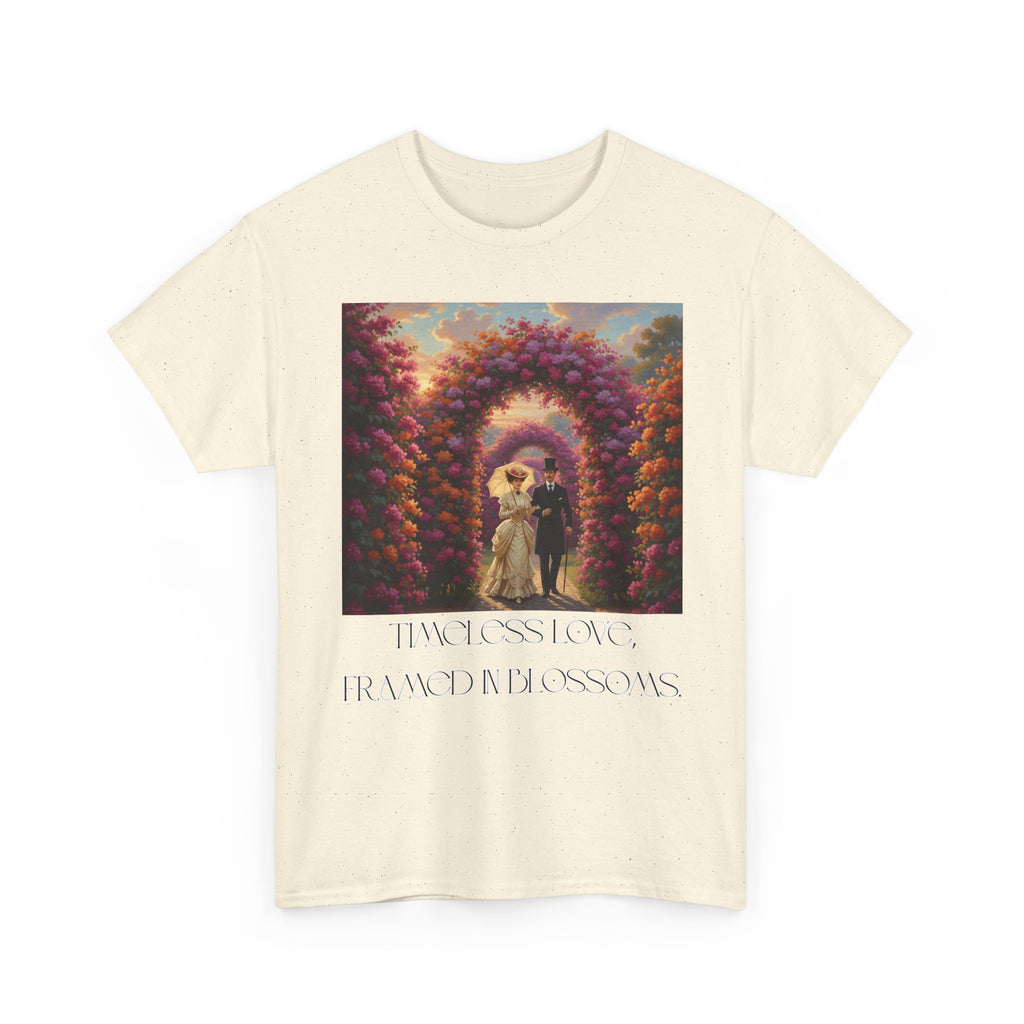 Whimsical Unisex Heavy Cotton Tee, Bohemian Vintage Shirt, Relaxed Fit Graphic Tee, Spring Flower T-Shirt, Casual Everyday Wear