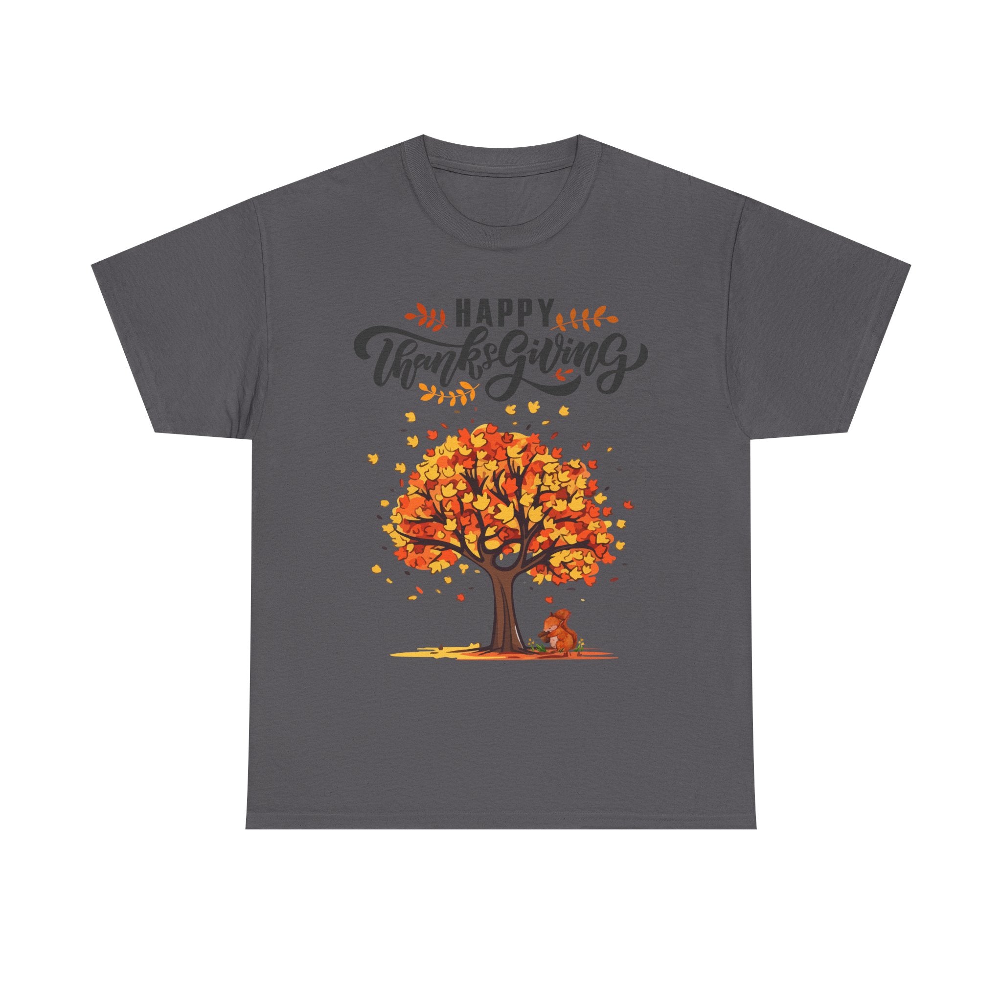 Happy Thanksgiving Tree Unisex Tee, Autumn Shirt, Holiday Apparel, Fall Fashion, Seasonal Gift
