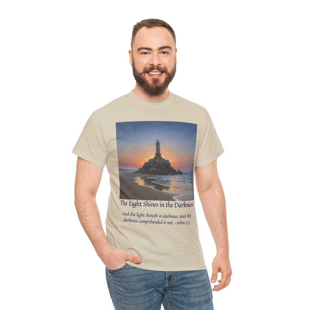 Light in Darkness Unisex Cotton Tee-inspired by Monet, Inspirational Shirt, Bible Verse Tee, Faith-Based Apparel, Perfect Gift for All Occasions