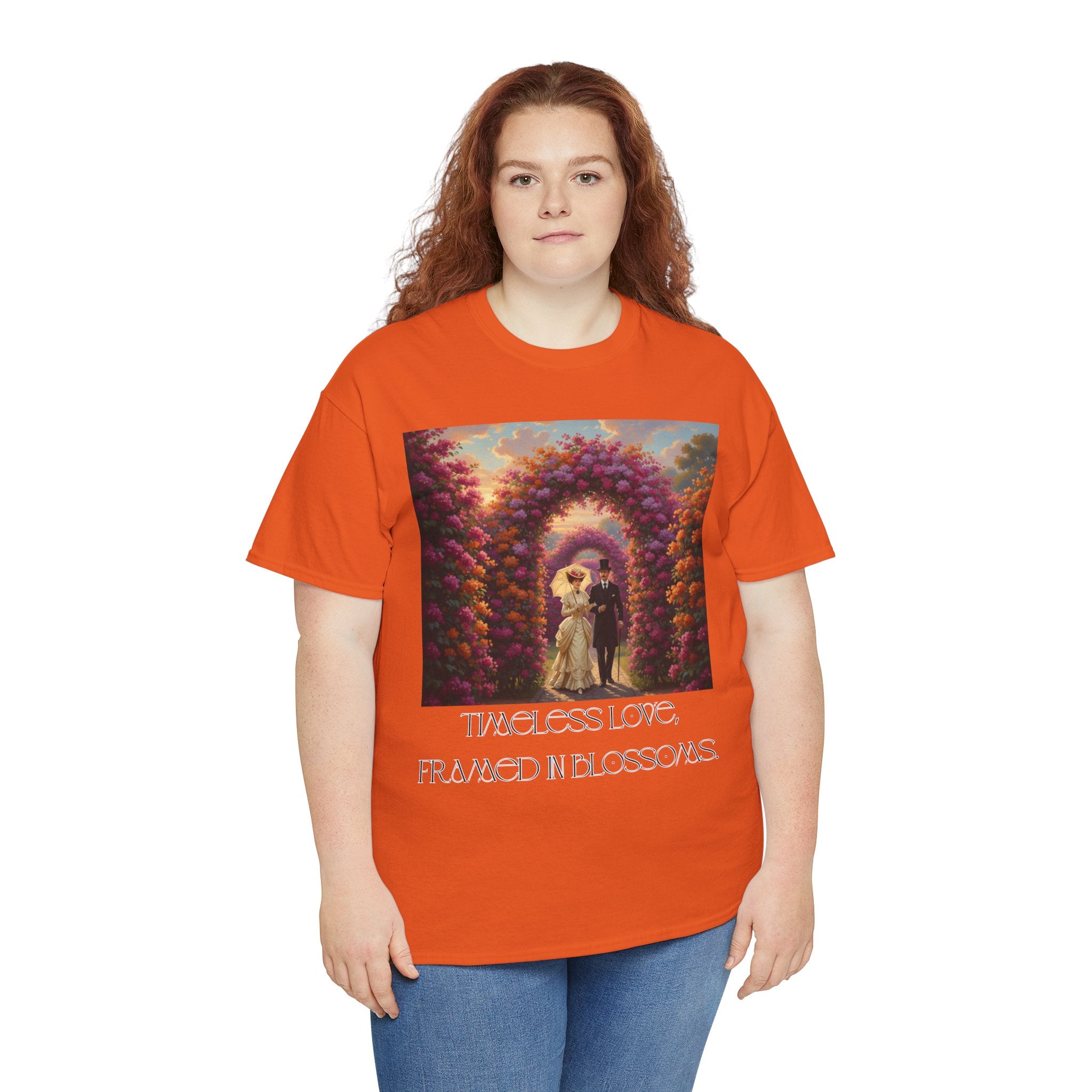 Whimsical Unisex Heavy Cotton Tee, Bohemian Vintage Shirt, Relaxed Fit Graphic Tee, Spring Flower T-Shirt, Casual Everyday Wear