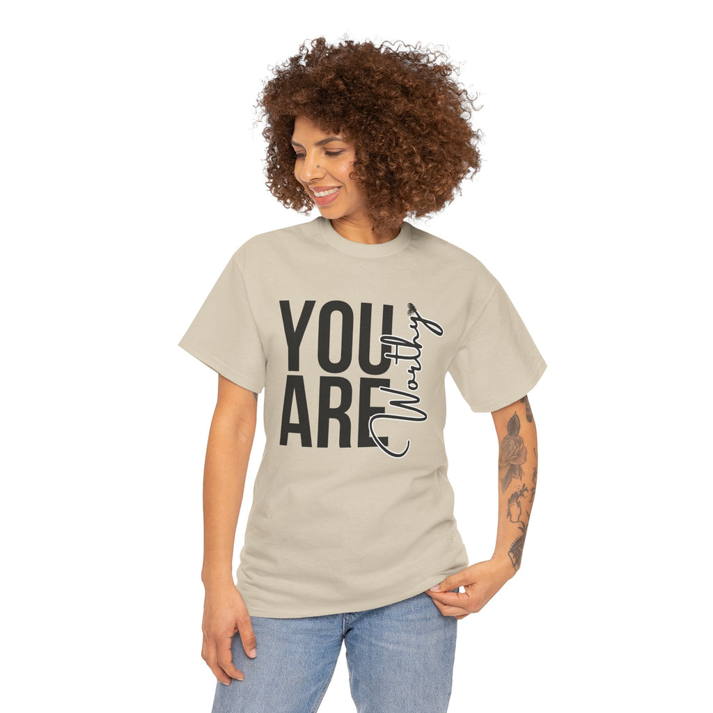 You Are Worthy Unisex Heavy Cotton Tee, Motivational Quote Shirt, Gift for Friends, Self-Love Tee, Uplifting Apparel, Positive [...]