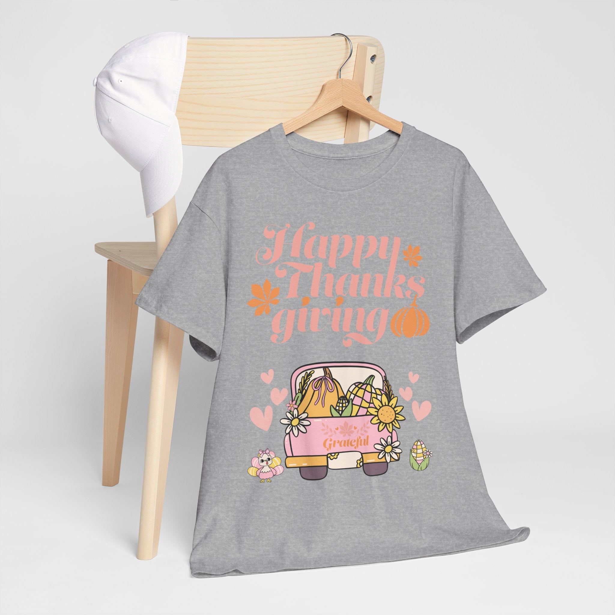 Happy Thanksgiving Unisex Tee | Cozy Autumn Shirt for Family Gatherings, Thanksgiving Celebration, Fall Fashion, Cute Gift Idea