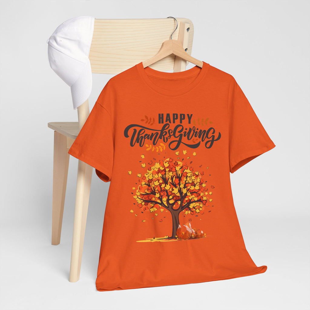 Thanksgiving Tree Tee, Fall T-Shirt, Autumn Apparel, Cozy Gift for Family, Cute Holiday Top