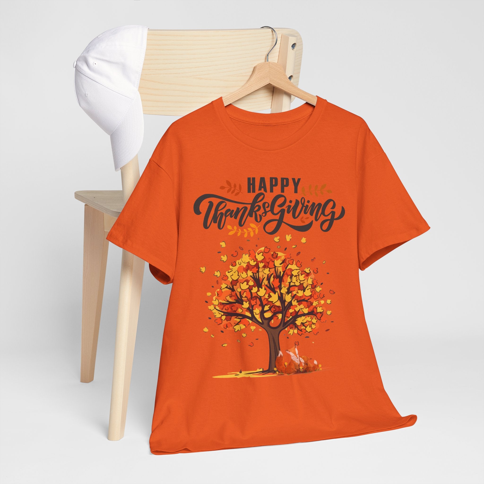 Thanksgiving Tree Tee, Fall T-Shirt, Autumn Apparel, Cozy Gift for Family, Cute Holiday Top