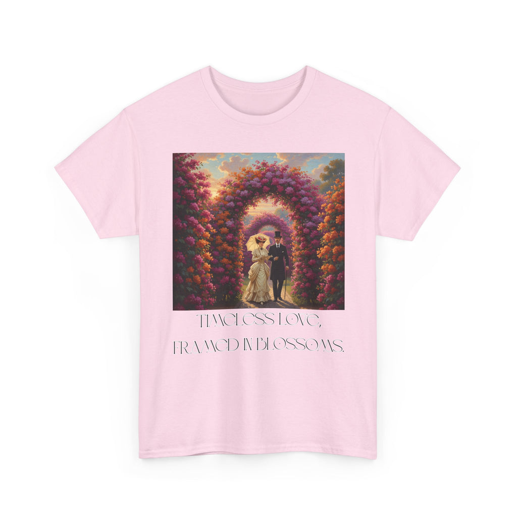 Whimsical Unisex Heavy Cotton Tee, Bohemian Vintage Shirt, Relaxed Fit Graphic Tee, Spring Flower T-Shirt, Casual Everyday Wear