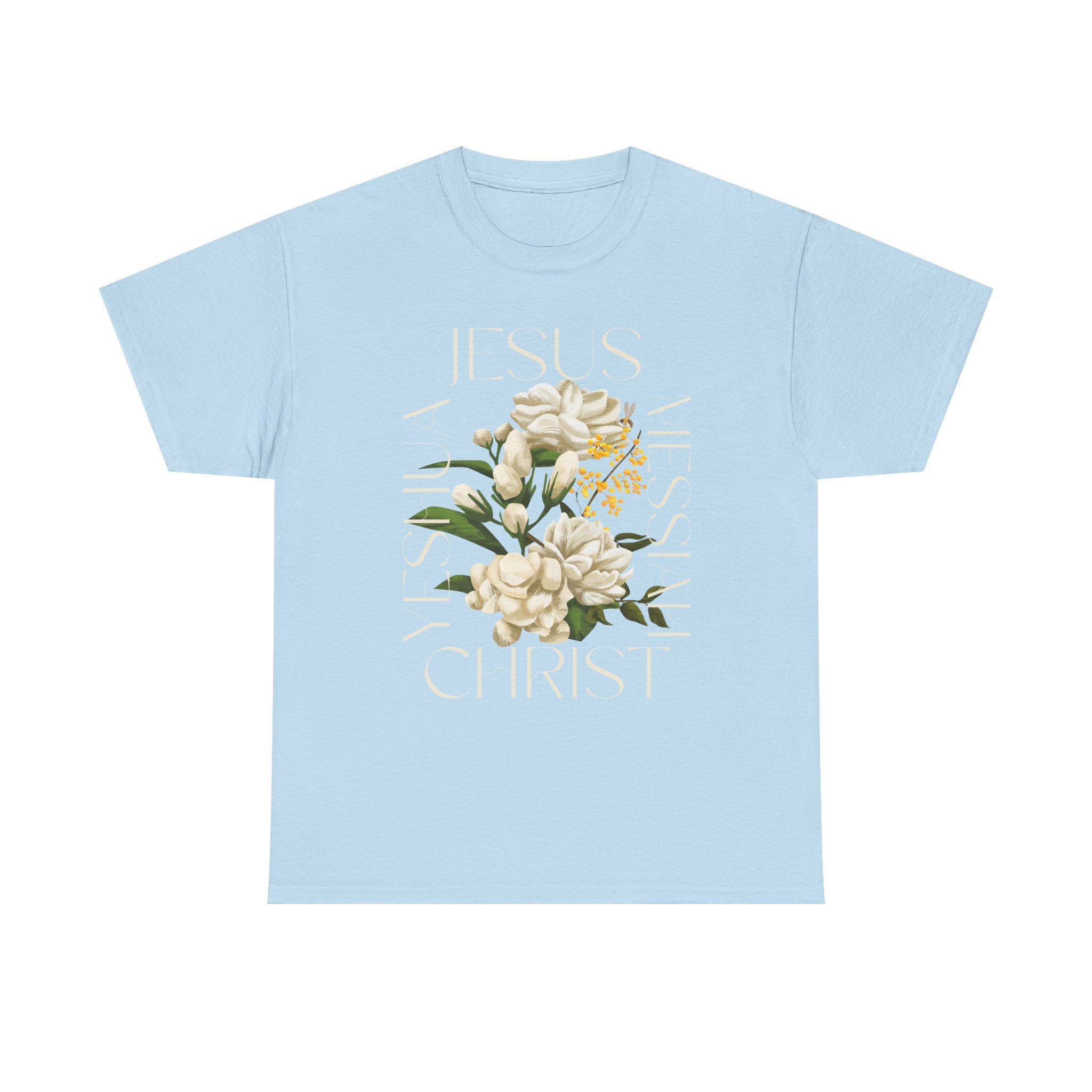 Floral Jesus Christ Tee, Spiritual T-Shirt, Inspirational Unisex Cotton Shirt, Gift for Believers, Christian Apparel