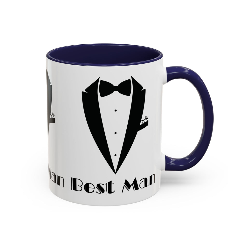 Best Man Accent Coffee Mug 11/15 oz, Groom’s Gift, Wedding Party Favor, Unique Best Man Gift, Black and White Coffee Cup