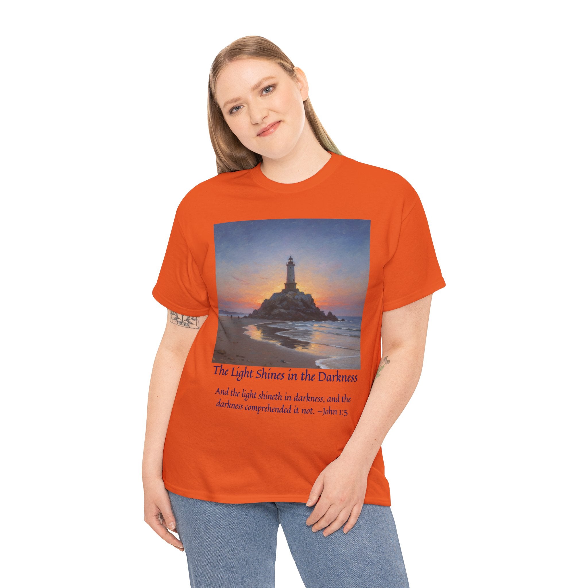 Light in Darkness Unisex Cotton Tee-inspired by Monet, Inspirational Shirt, Bible Verse Tee, Faith-Based Apparel, Perfect Gift for All Occasions