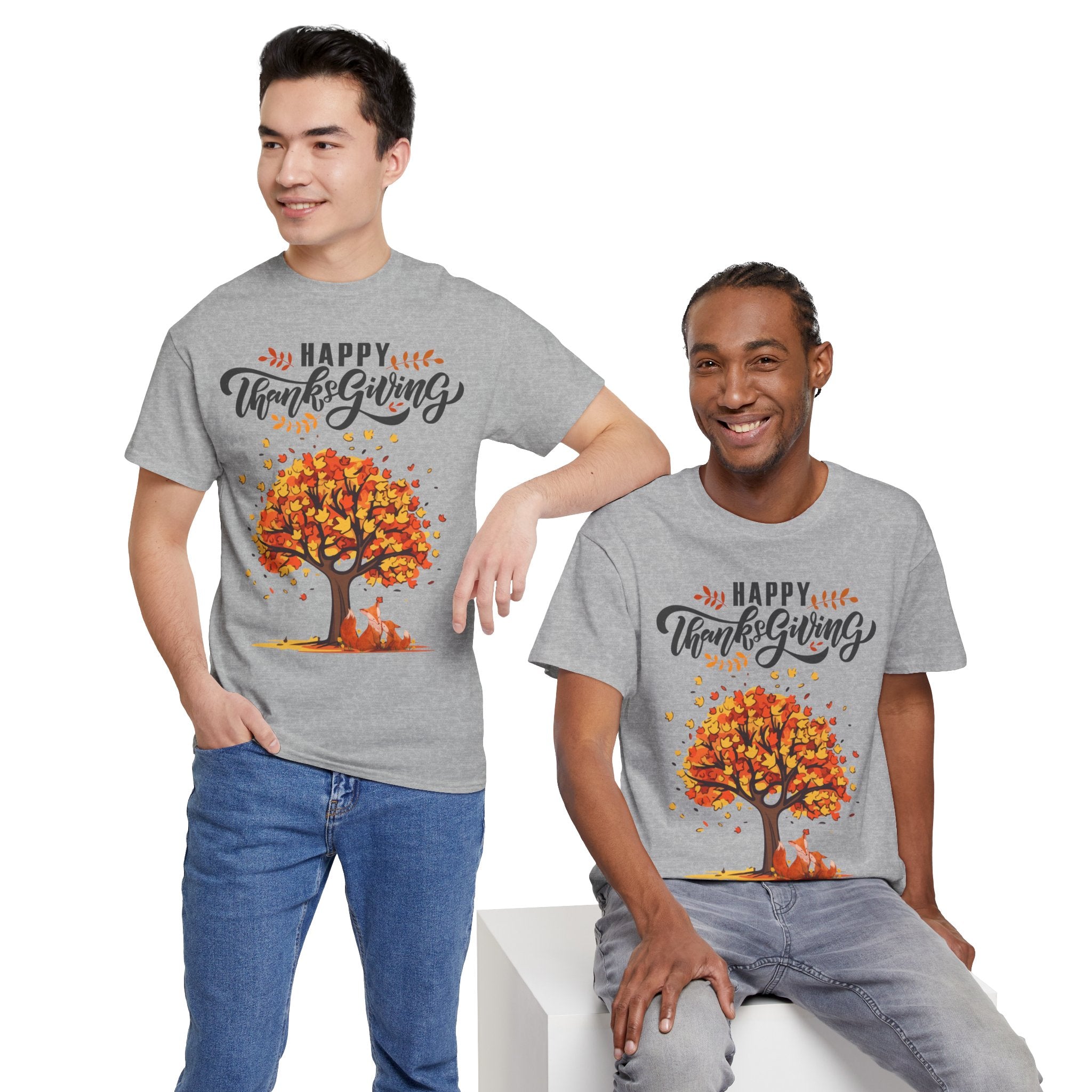 Thanksgiving Tree Tee, Fall T-Shirt, Autumn Apparel, Cozy Gift for Family, Cute Holiday Top