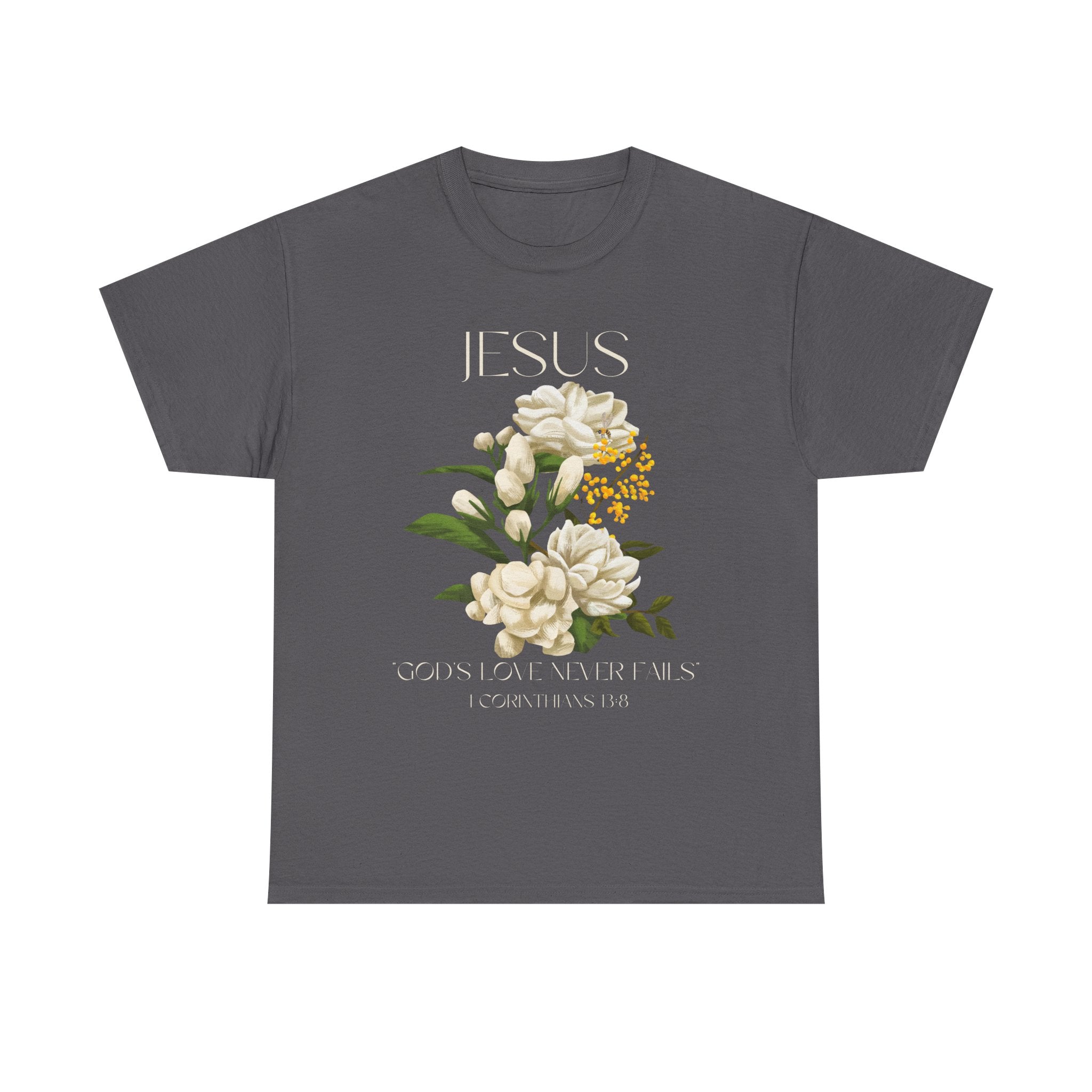 Jesus/Floral Faith T-Shirt // Vintage Jesus Graphic Tee, Inspirational Gift, Spring Fashion, Religious Apparel, Casualwear
