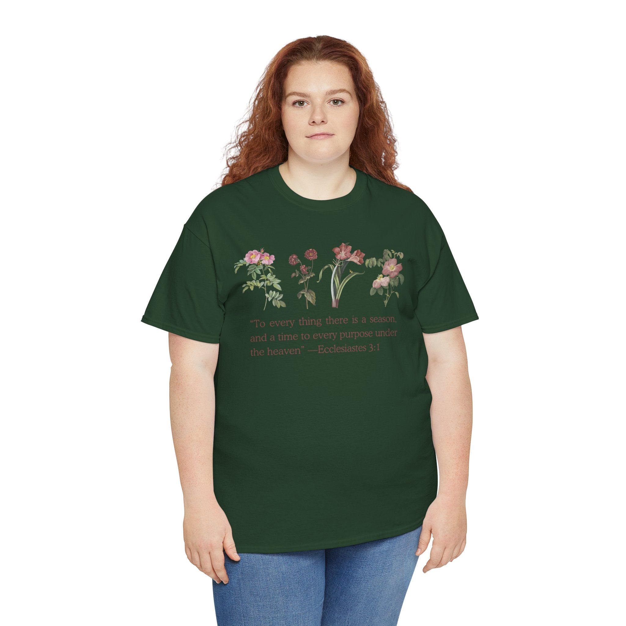 Christian -Biblical Inspirational Floral Quote Tee, Nature Lover Gift, Eco-Friendly Fashion, Casual Everyday Wear