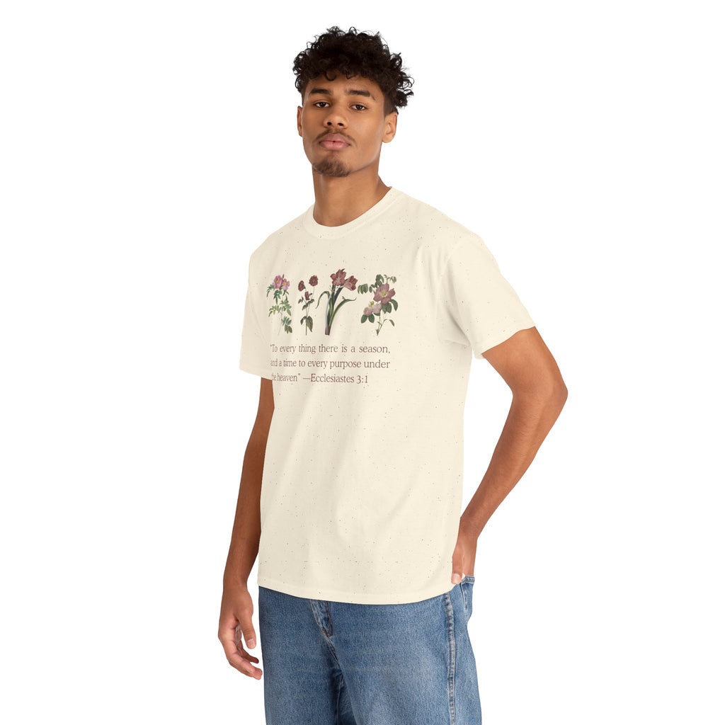 Christian -Biblical Inspirational Floral Quote Tee, Nature Lover Gift, Eco-Friendly Fashion, Casual Everyday Wear