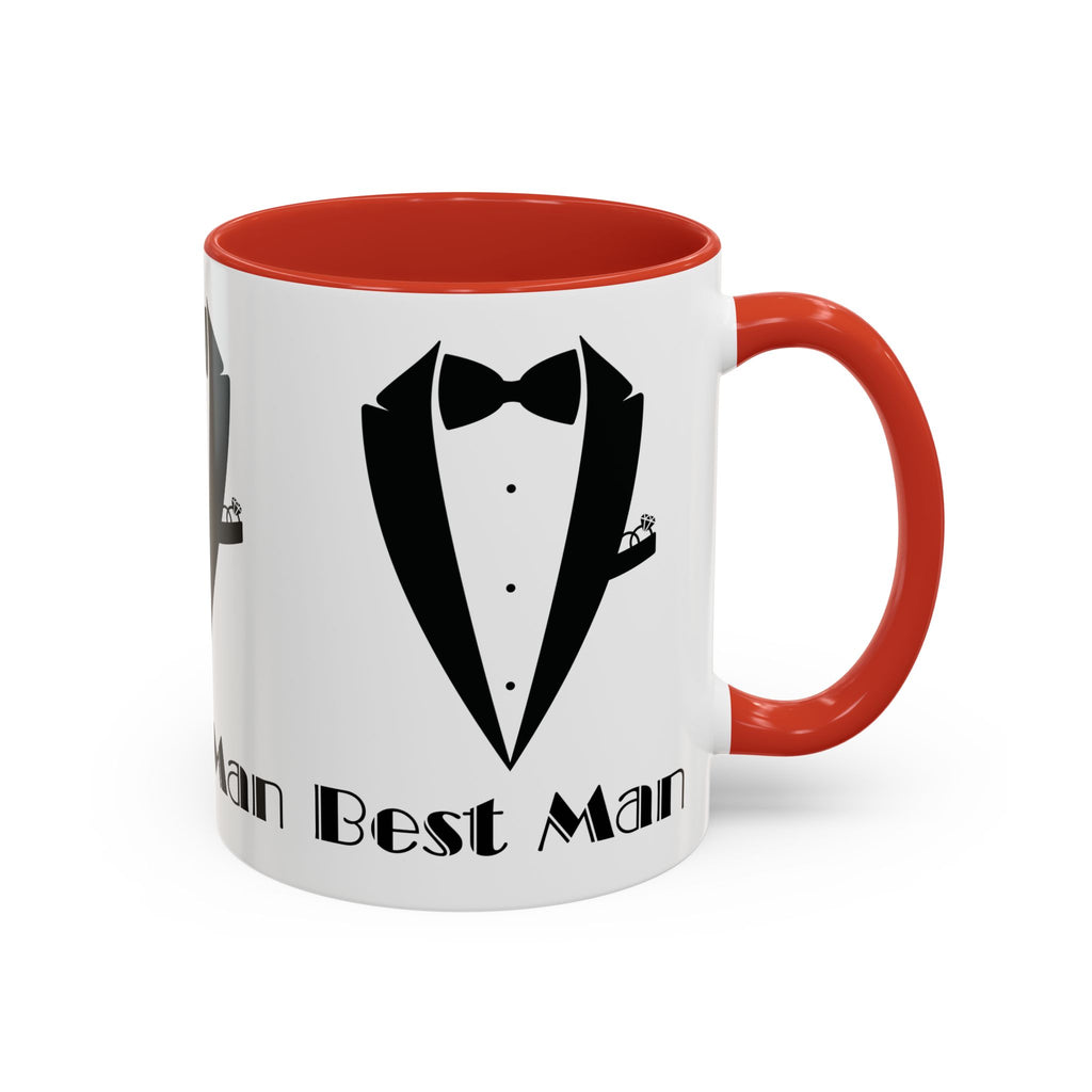 Best Man Accent Coffee Mug 11/15 oz, Groom’s Gift, Wedding Party Favor, Unique Best Man Gift, Black and White Coffee Cup