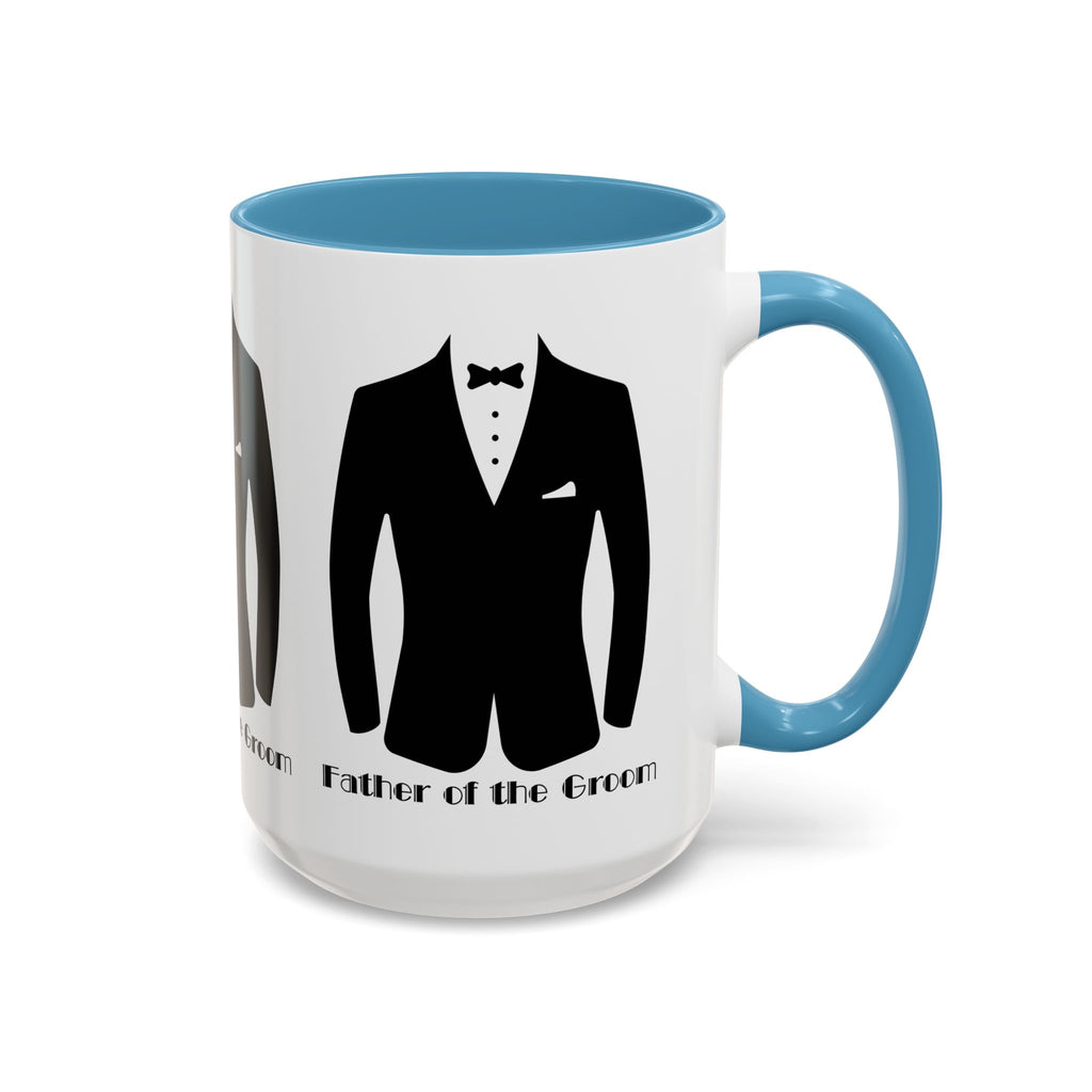 Father of the Groom Accent Coffee Mug 11/15 oz- Perfect Groomsmen Gift, Wedding Keepsake, Stylish Drinkware, Unique Wedding Favor