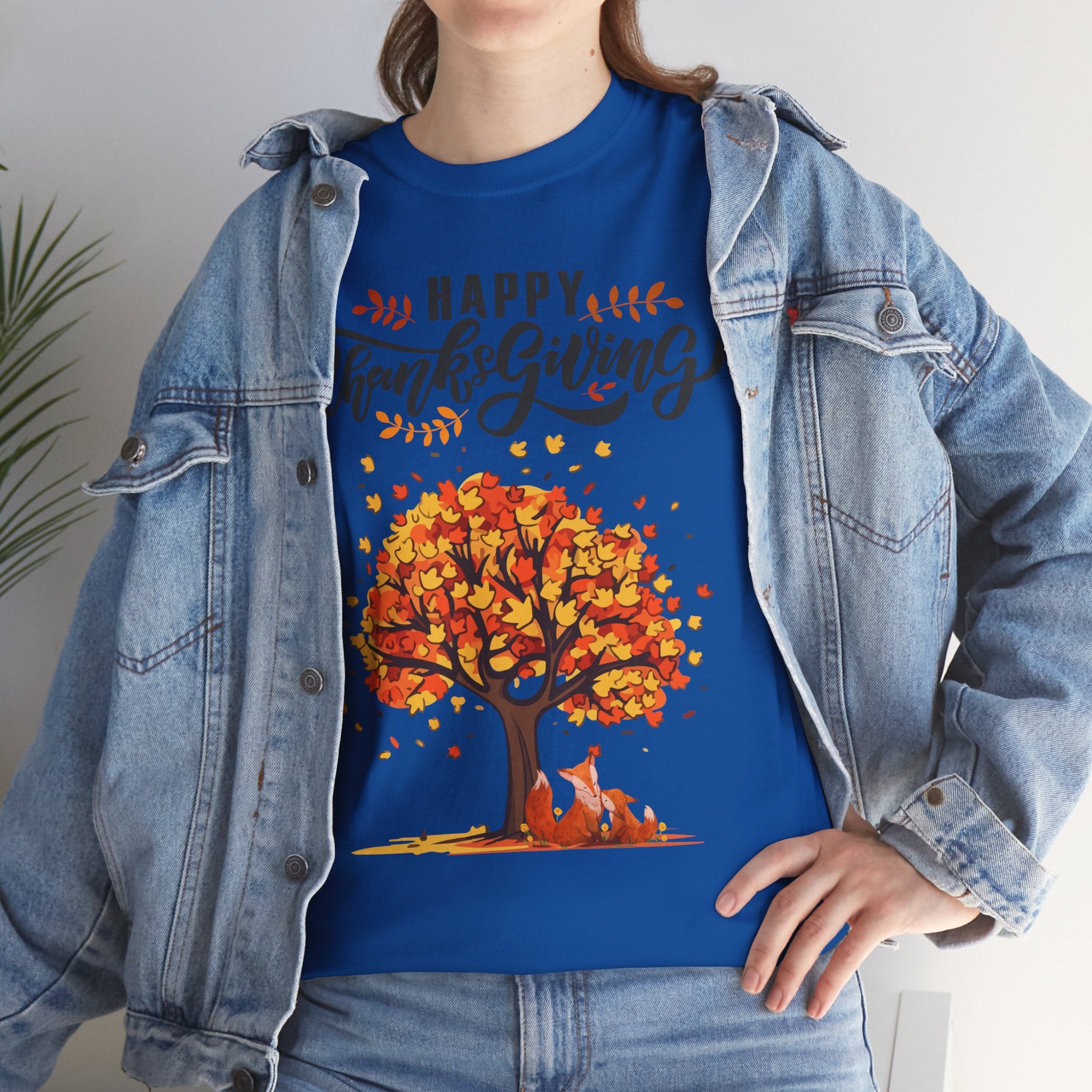Thanksgiving Tree Tee, Fall T-Shirt, Autumn Apparel, Cozy Gift for Family, Cute Holiday Top