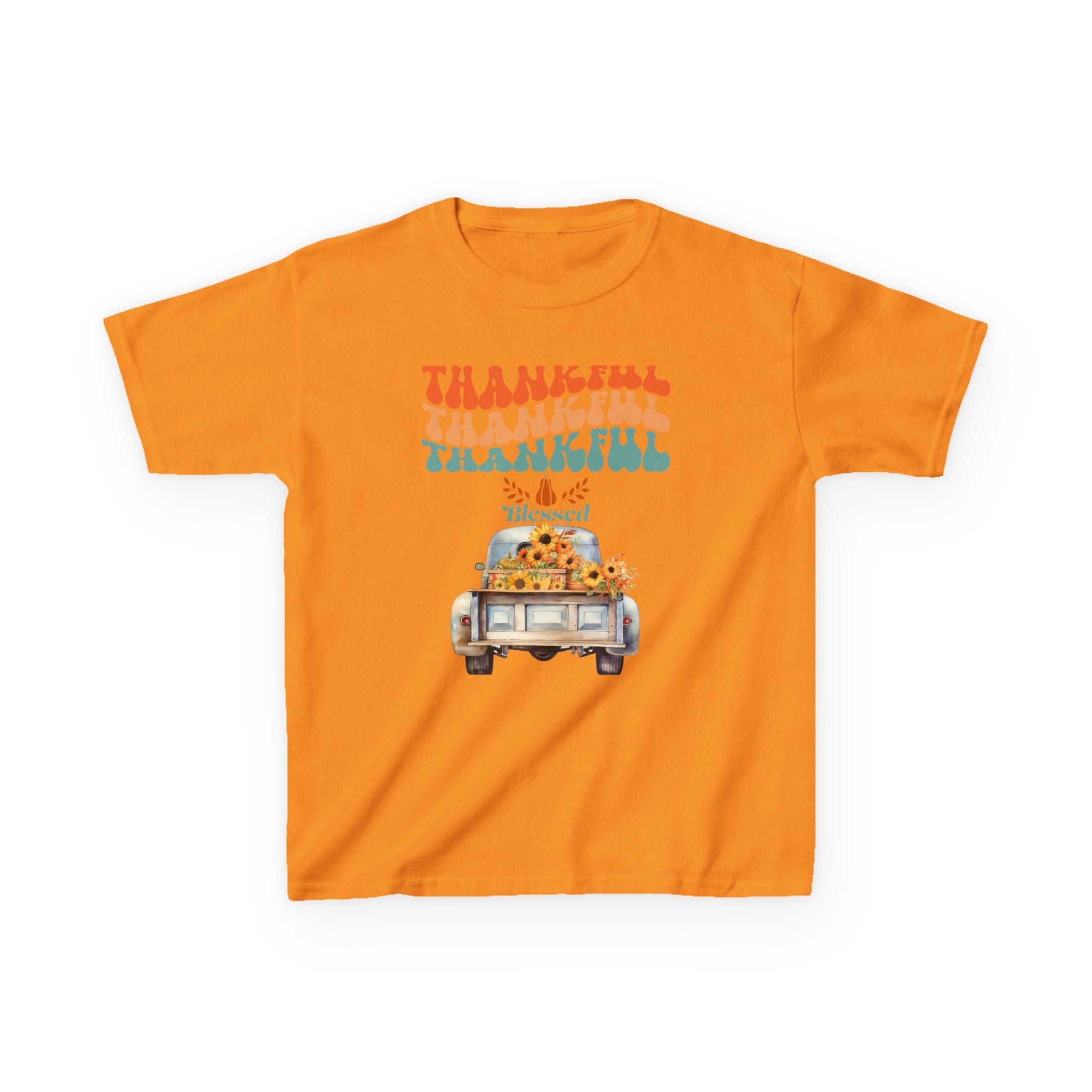 Thankful Kids Tee | Cute Autumn T-Shirt | Thanksgiving Gift | Kids Holiday Wear | Family Gathering Apparel