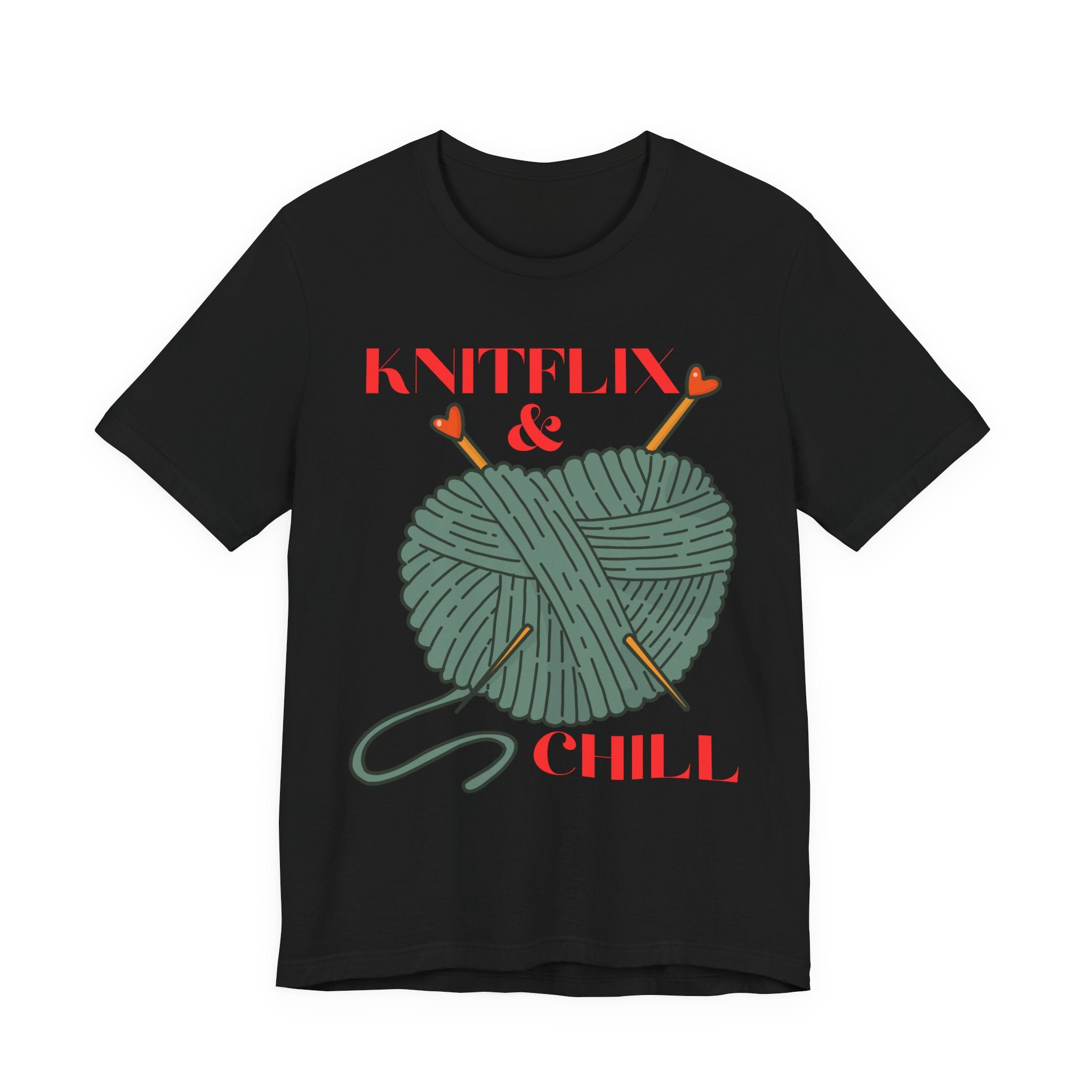 Knitflix & Chill Tee for Craft Lovers
