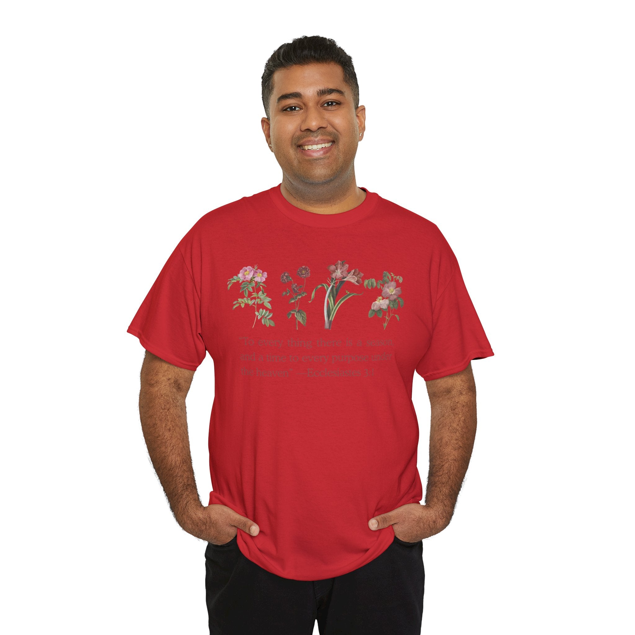 Christian -Biblical Inspirational Floral Quote Tee, Nature Lover Gift, Eco-Friendly Fashion, Casual Everyday Wear