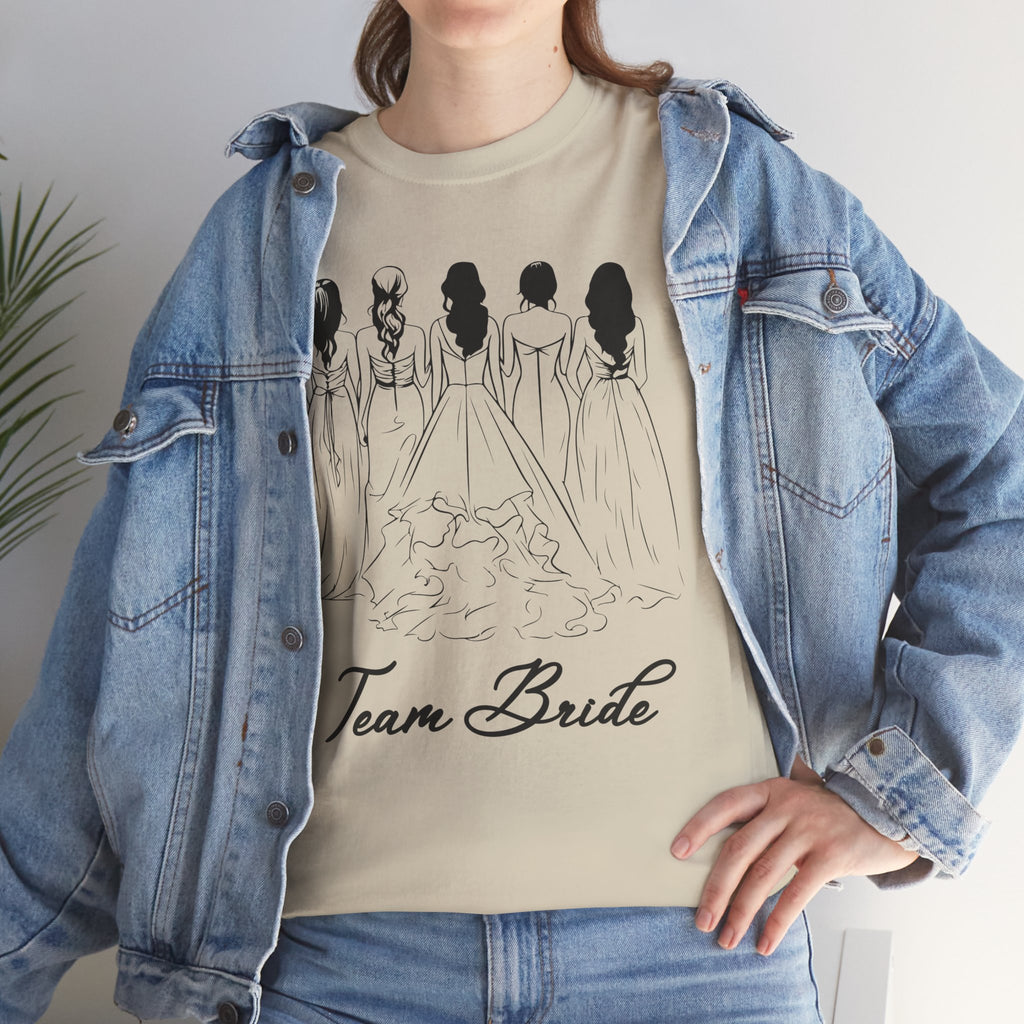 Team Bride Unisex Heavy Cotton Tee - Perfect for Weddings, Bridal Showers, Engagements, Bachelorette Parties, Group Celebrations