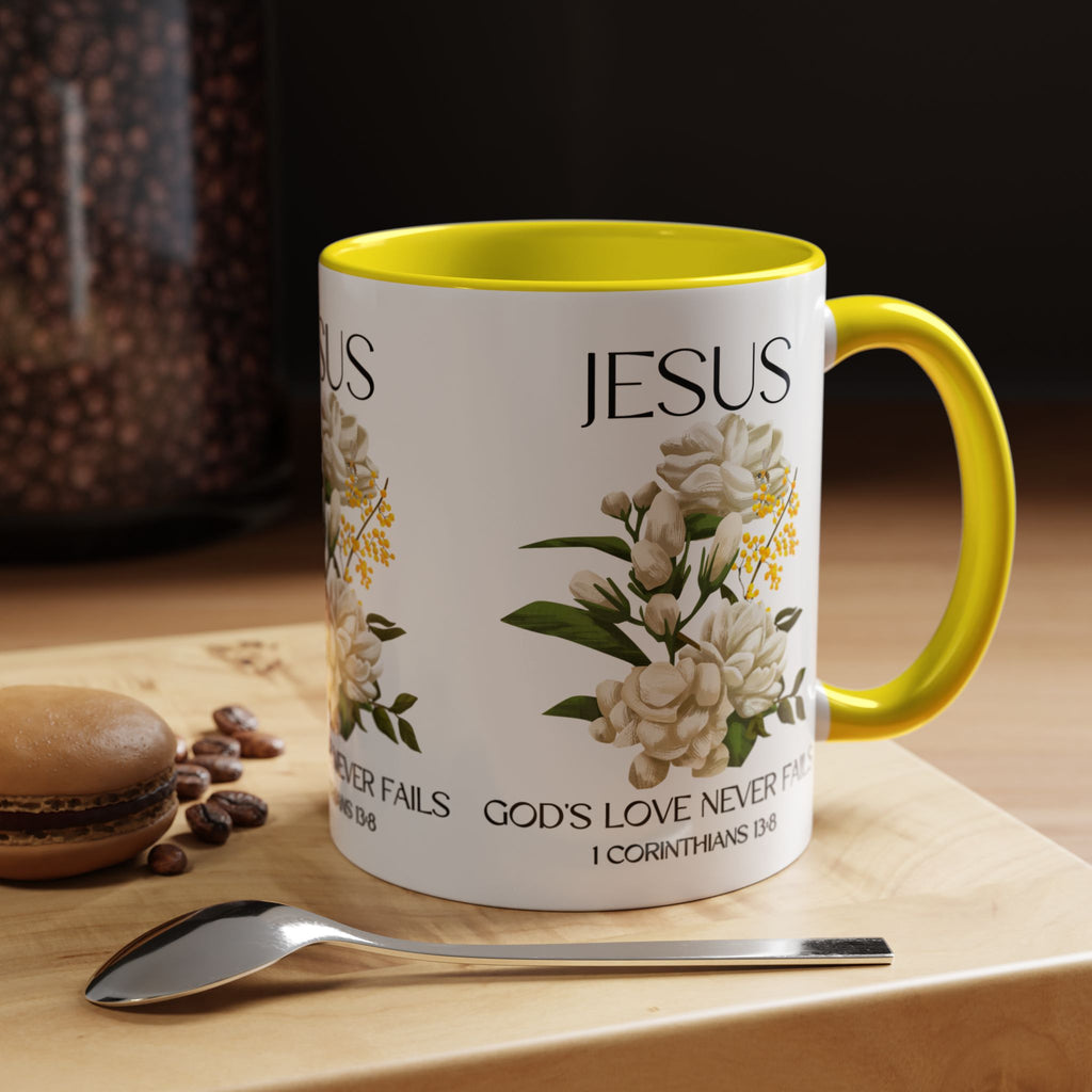 Inspirational Floral Coffee Mug 11/15 oz  - God's Love Design, Christian Gift, Home Decor, Mug for Faith, Coffee Lovers